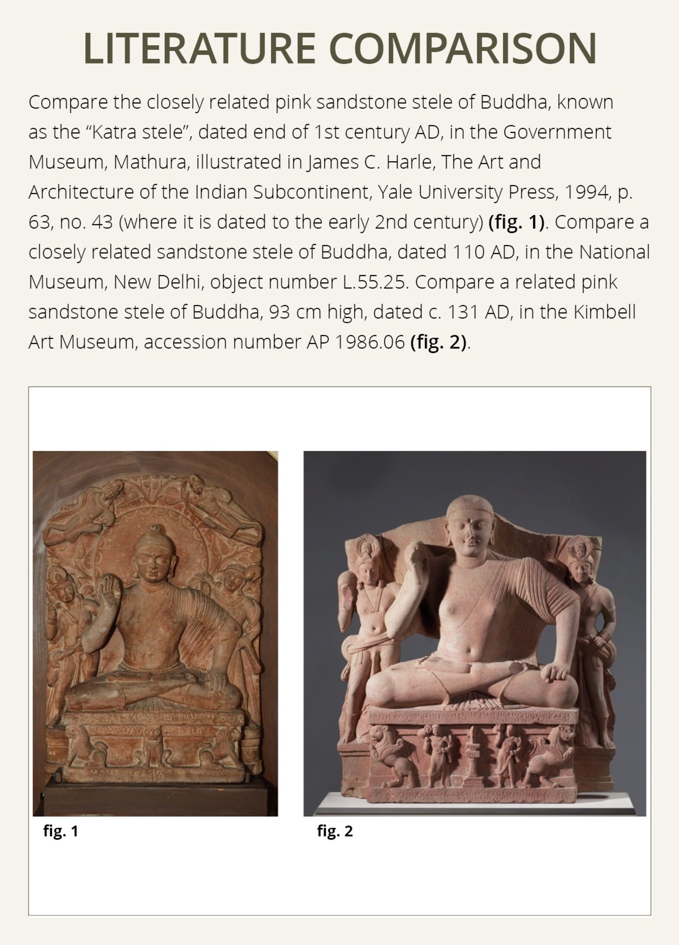 A PINK SANDSTONE STELE OF BUDDHA SHAKYAMUNI, KUSHAN PERIOD, MATHURA, LATE 1ST TO EARLY 2ND CENTURY - Image 5 of 14