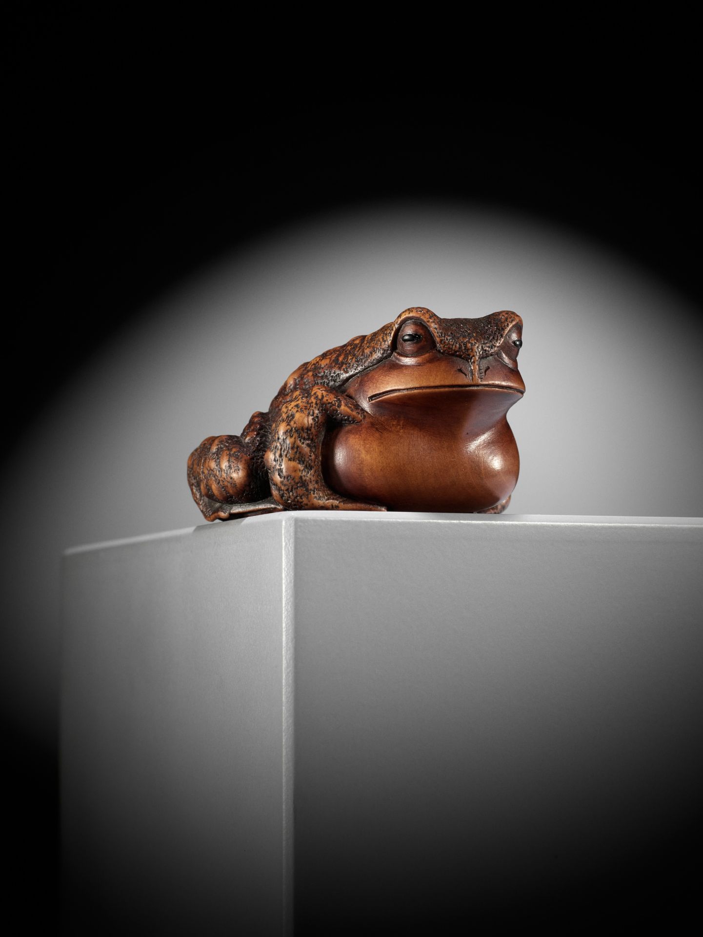 MASANAO: A WOOD NETSUKE OF A CROUCHING TOAD - Bild 6 aus 12