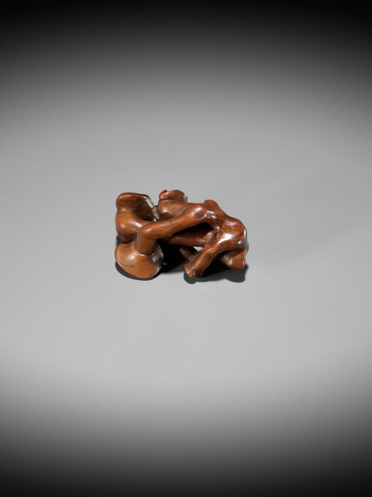 ZESHIN: A WOOD NETSUKE OF A REISHI FUNGUS WITH LACQUERED ANTS - Bild 9 aus 12