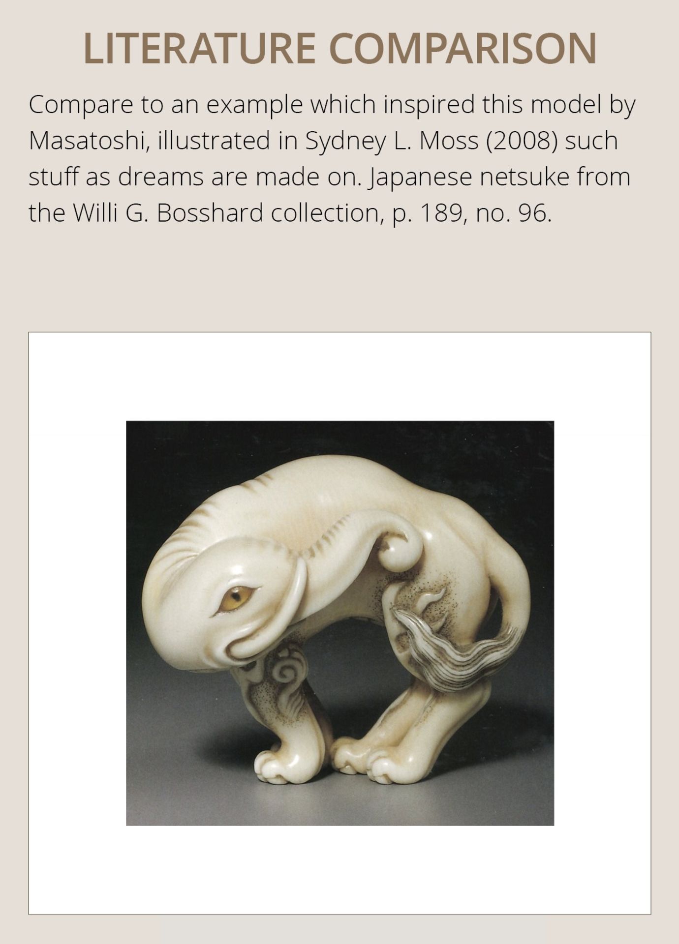 VADYM PYVOVAR: A WOOD NETSUKE OF A BAKU AFTER MASATOSHI - Bild 4 aus 10