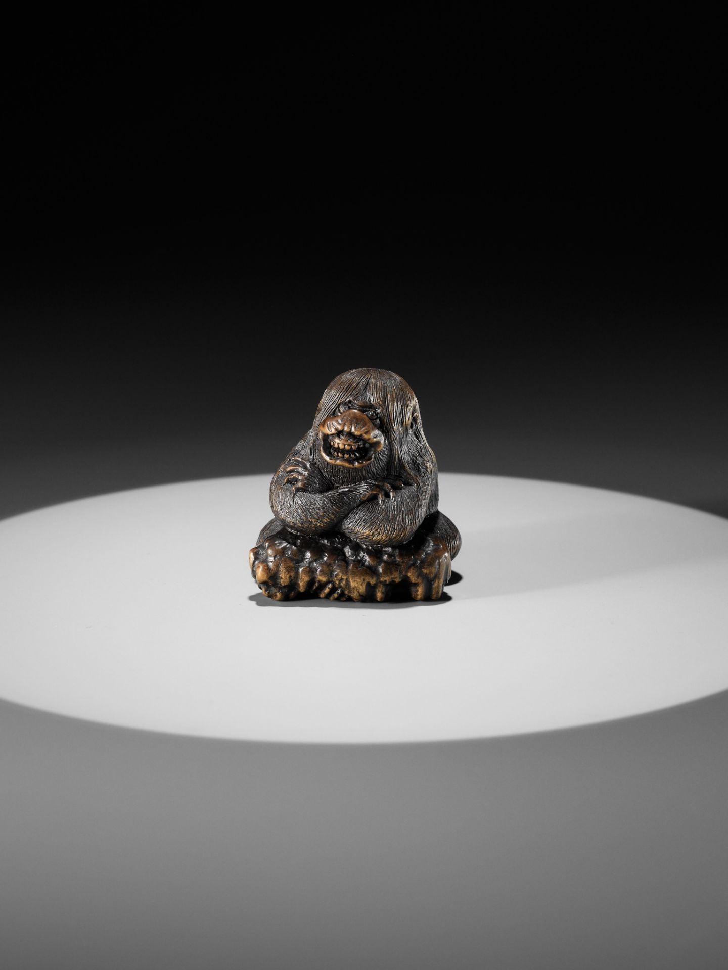 HOSHUNSAI MASAYUKI: A MASTERFUL WOOD NETSUKE OF A STRANGE KAPPA - Bild 19 aus 22