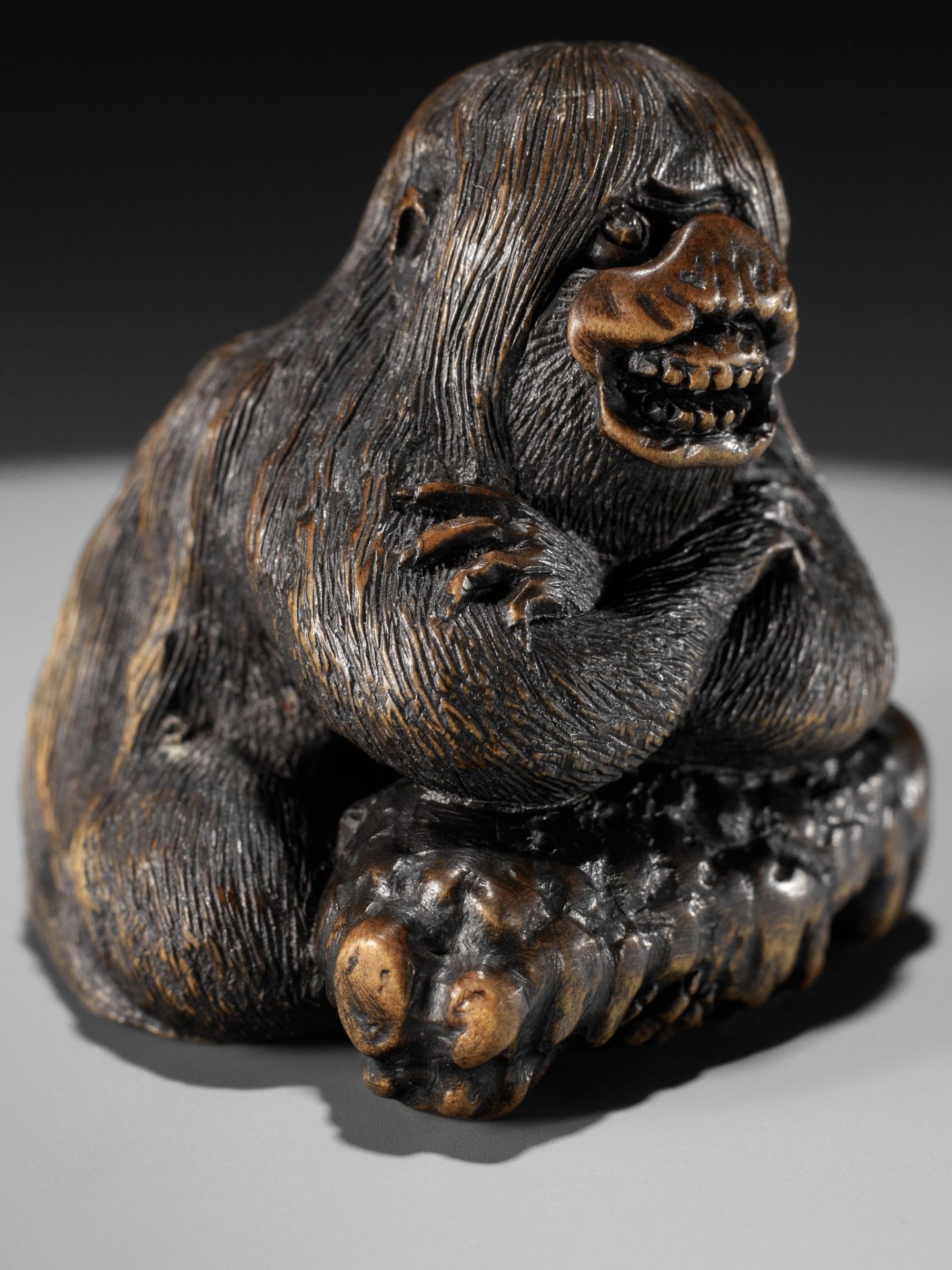 HOSHUNSAI MASAYUKI: A MASTERFUL WOOD NETSUKE OF A STRANGE KAPPA - Bild 8 aus 22