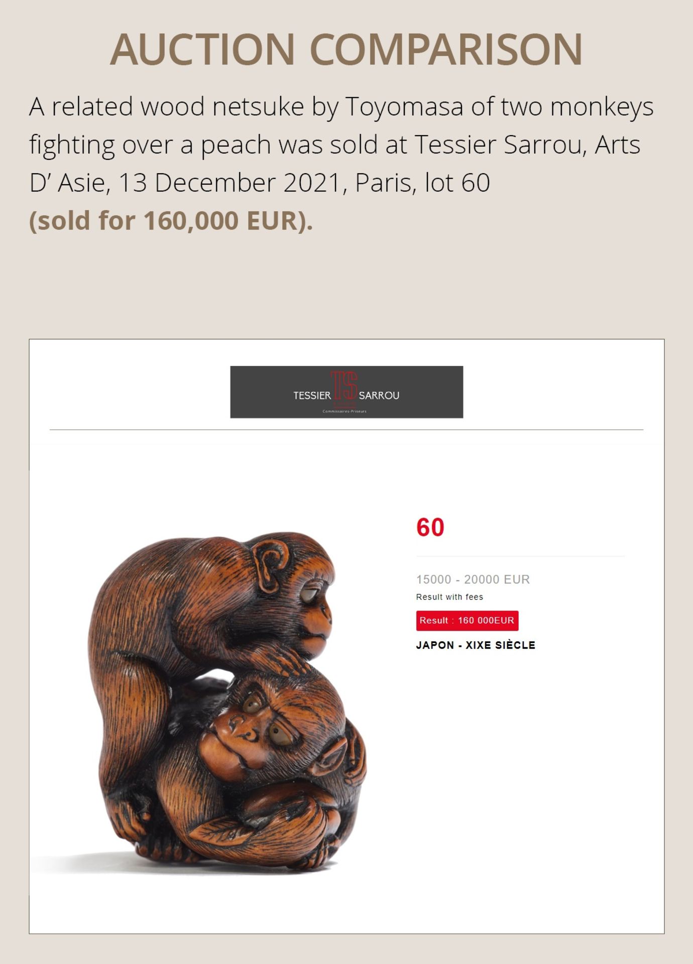 NAITO TOYOMASA: A SUPERB WOOD NETSUKE OF A MONKEY SCRATCHING ITSELF - Bild 4 aus 17