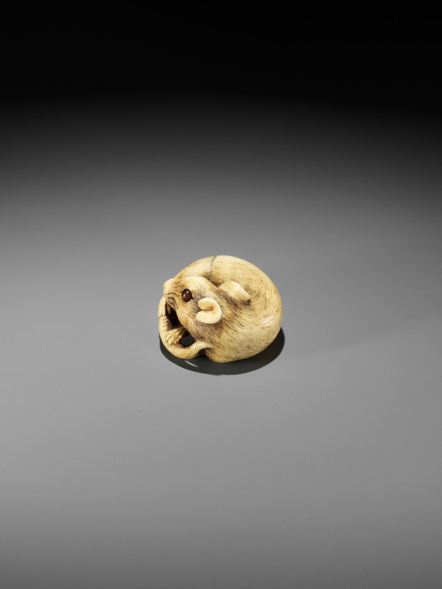 A FINE KYOTO SCHOOL IVORY NETSUKE OF A RAT - Bild 6 aus 11