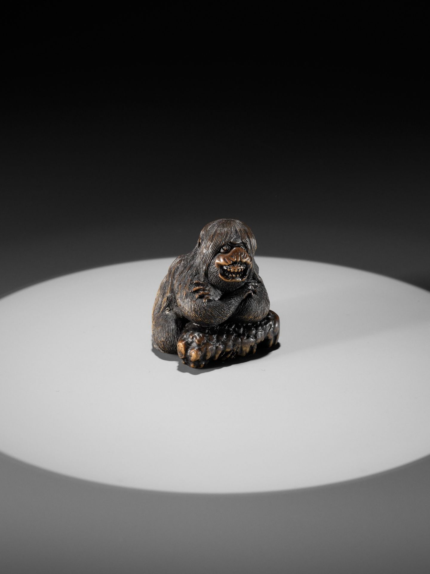 HOSHUNSAI MASAYUKI: A MASTERFUL WOOD NETSUKE OF A STRANGE KAPPA - Bild 17 aus 22