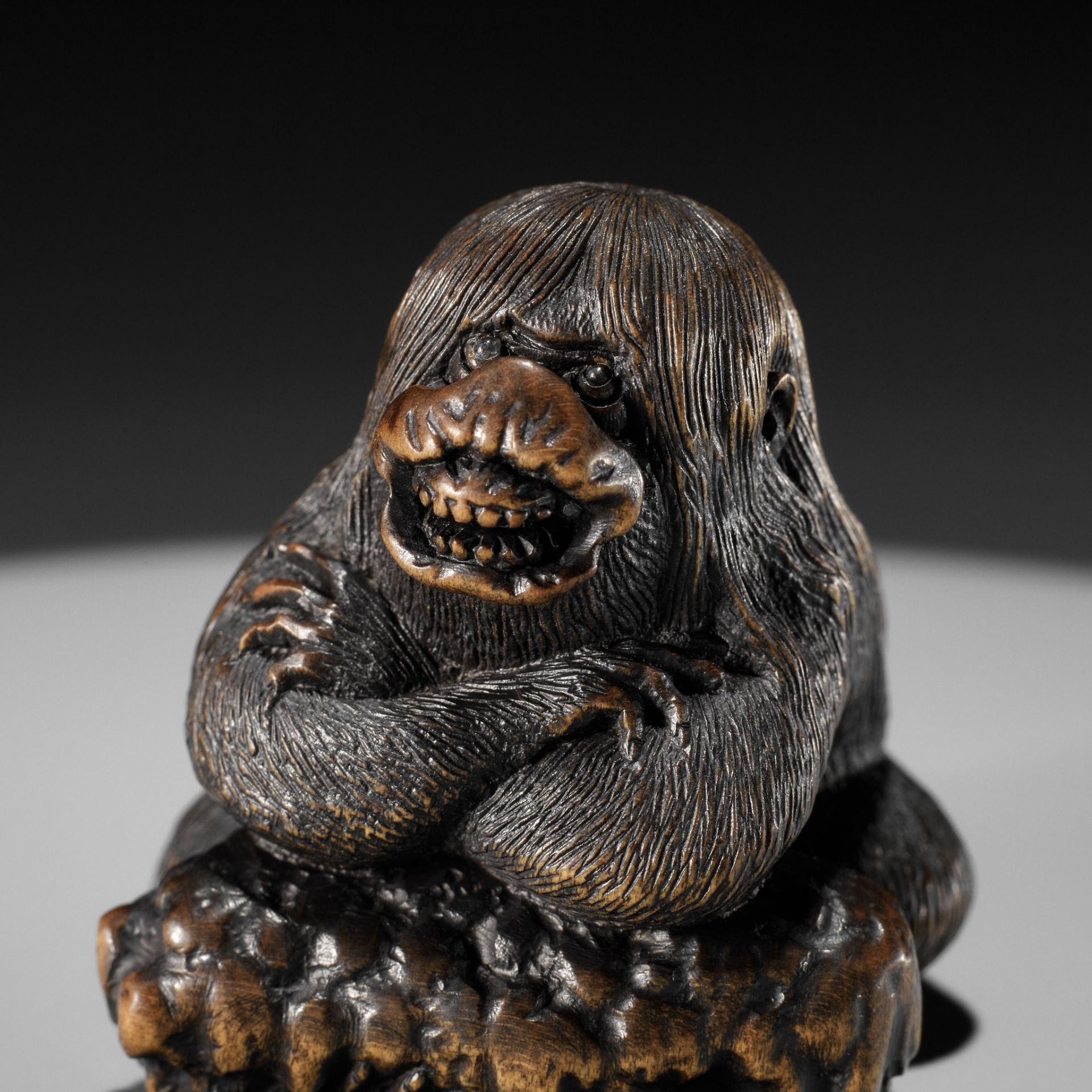 HOSHUNSAI MASAYUKI: A MASTERFUL WOOD NETSUKE OF A STRANGE KAPPA