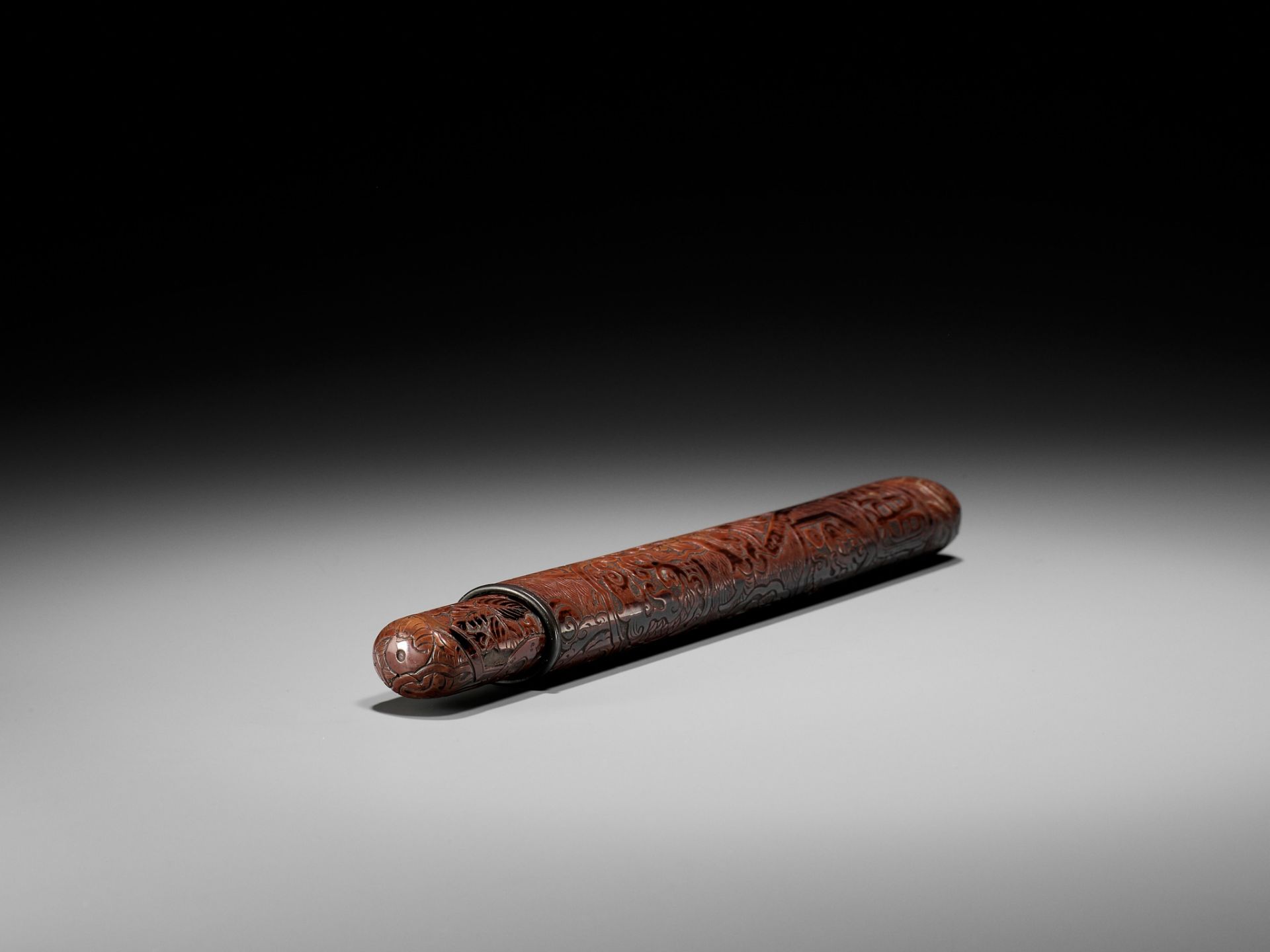 HAKUUNSAI: AN UNUSUAL LACQUER KISERUZUTSU WITH ROOF TILES - Bild 11 aus 11