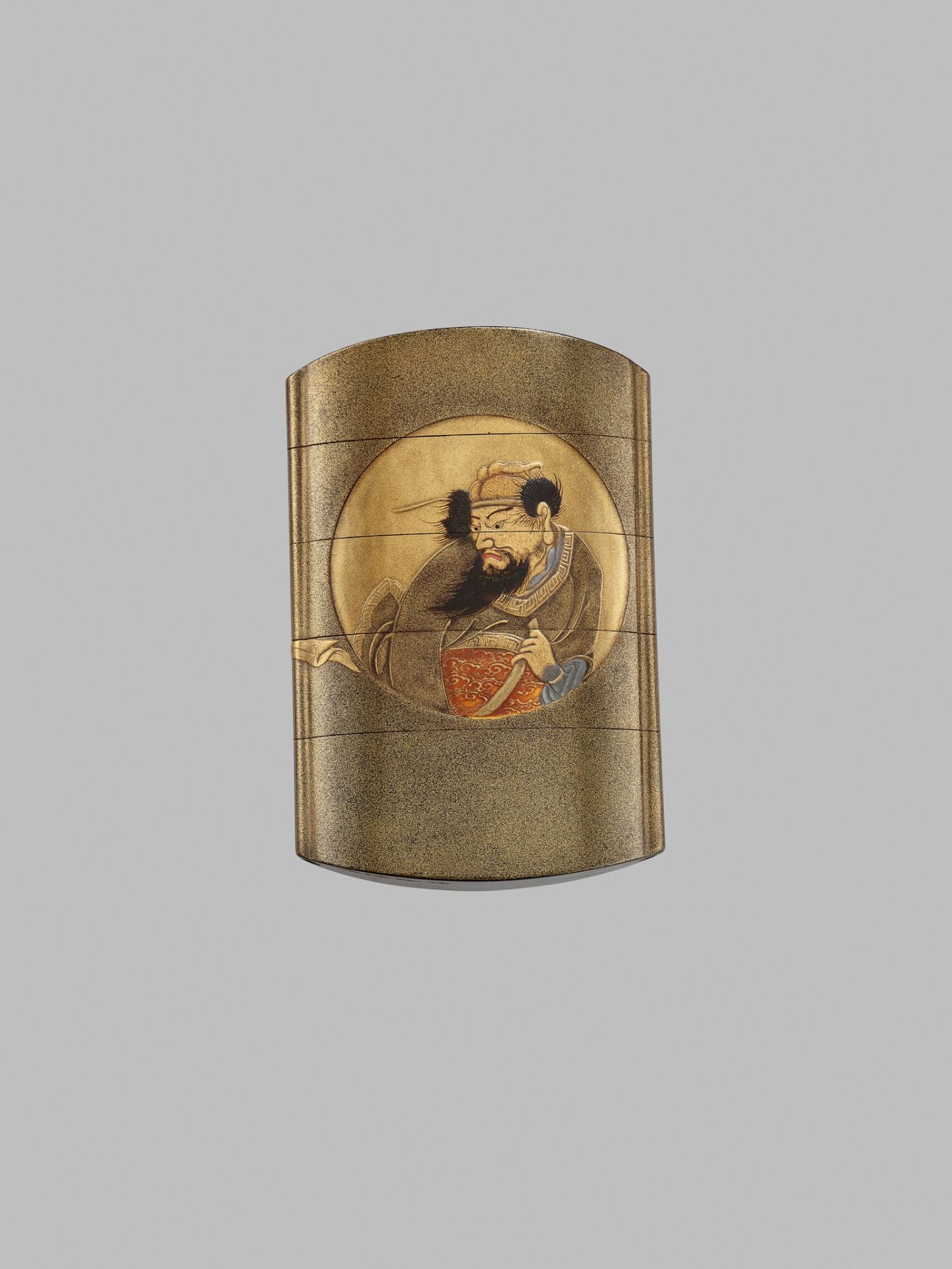 JOKASAI: A LACQUER FOUR-CASE INRO DEPICTING SHOKI AND ONI - Image 3 of 6