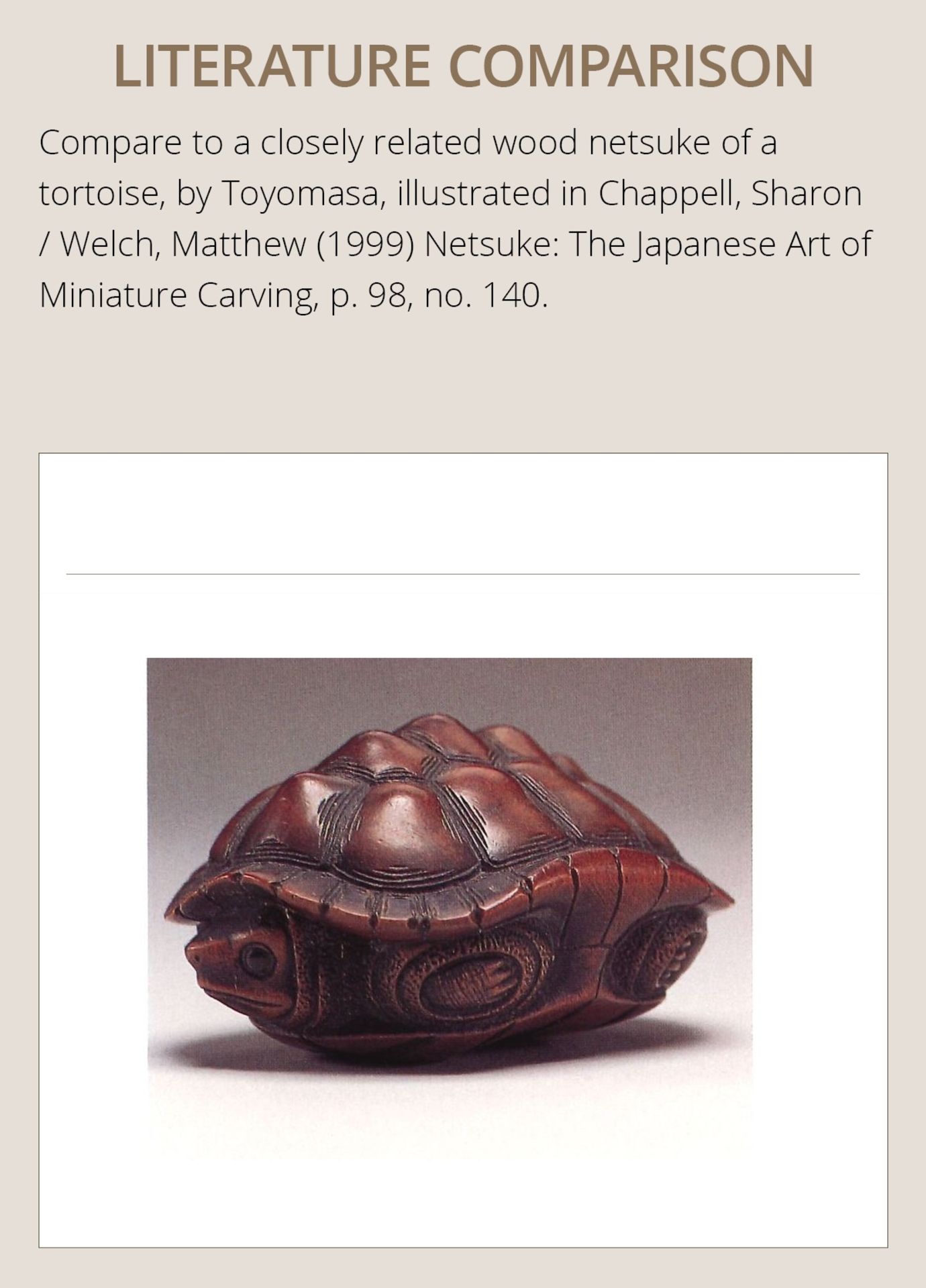 TOYOMASA: A SUPERB WOOD NETSUKE OF A TORTOISE - Image 4 of 18