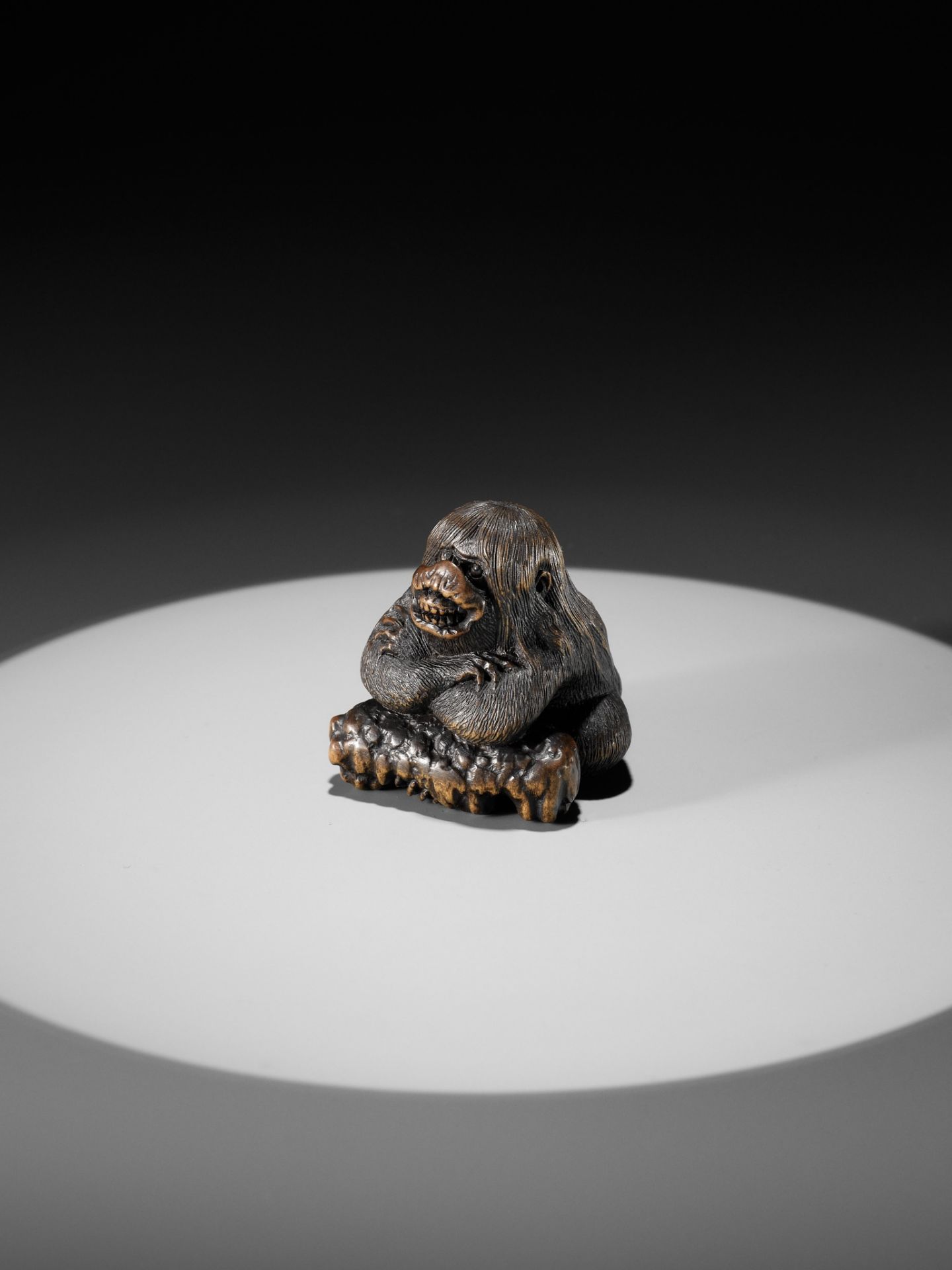 HOSHUNSAI MASAYUKI: A MASTERFUL WOOD NETSUKE OF A STRANGE KAPPA - Bild 2 aus 22