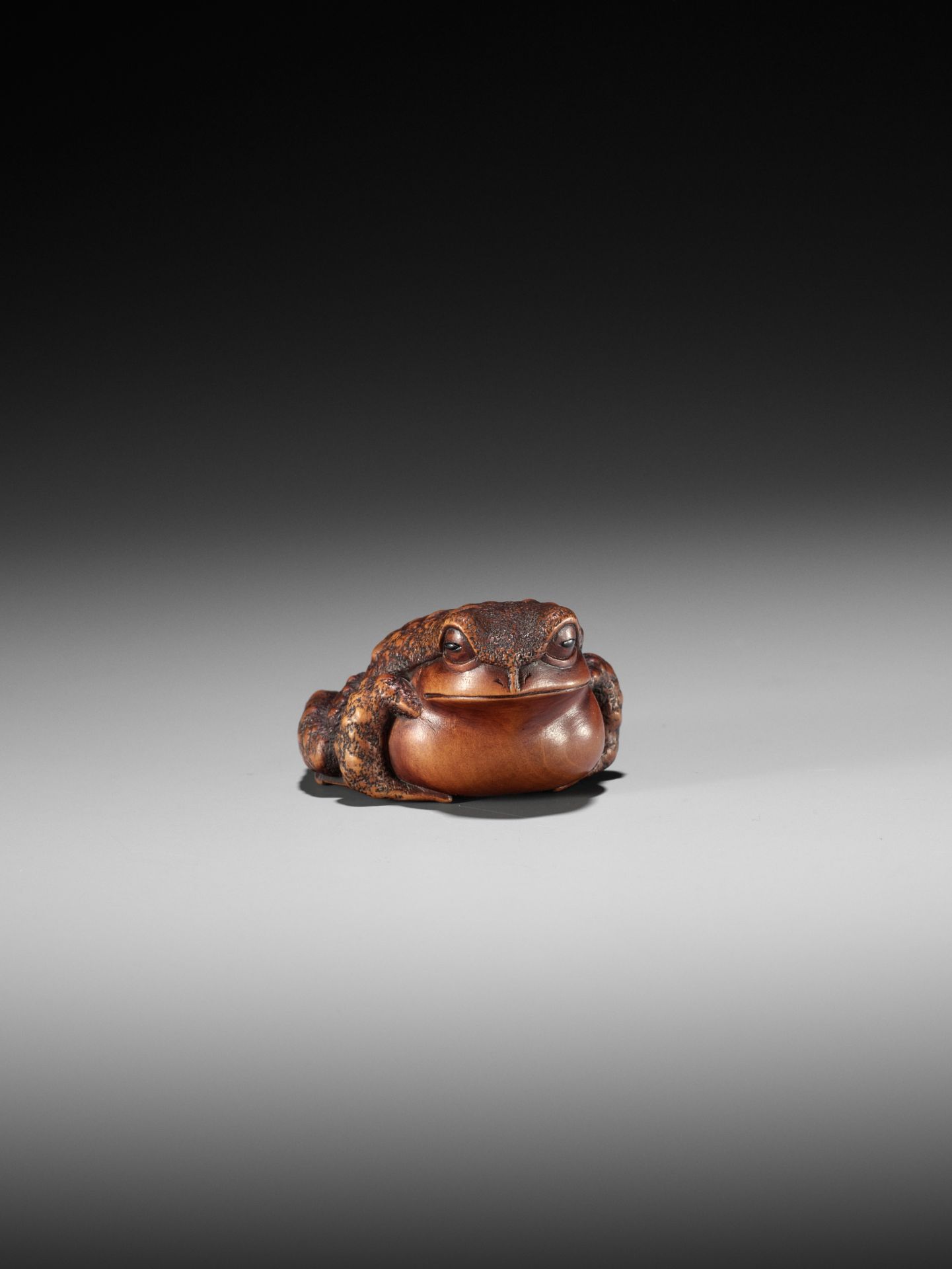 MASANAO: A WOOD NETSUKE OF A CROUCHING TOAD - Bild 7 aus 12