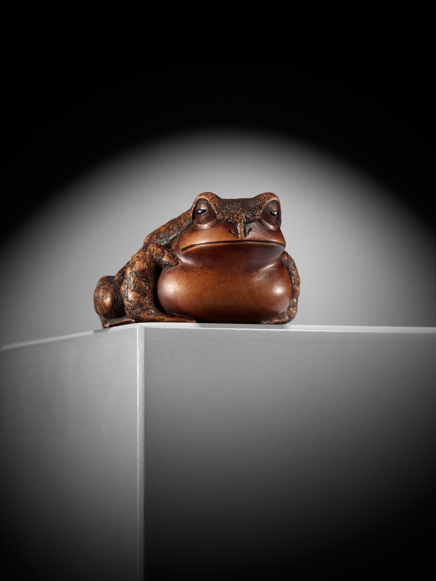 MASANAO: A WOOD NETSUKE OF A CROUCHING TOAD - Bild 5 aus 12