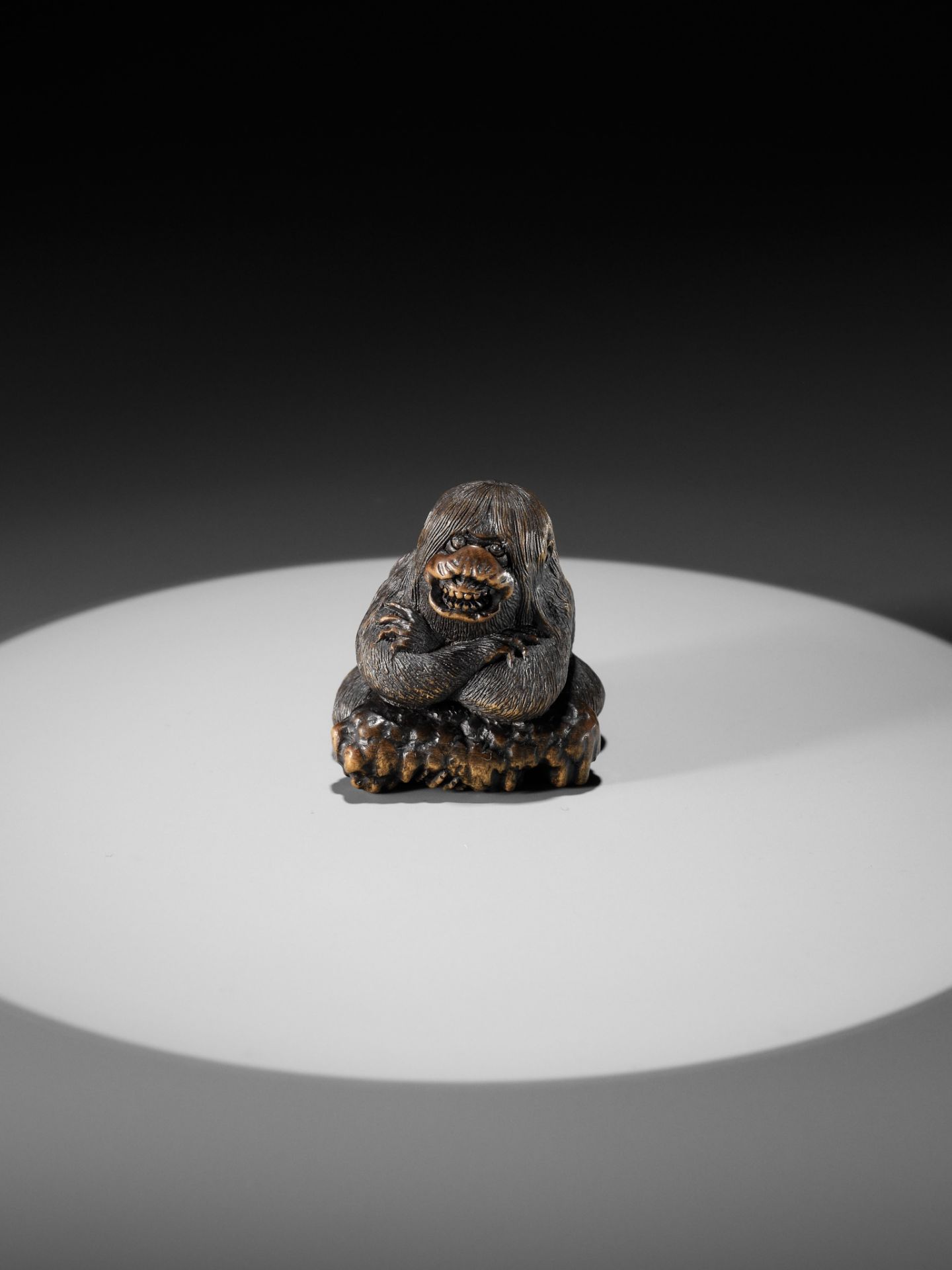 HOSHUNSAI MASAYUKI: A MASTERFUL WOOD NETSUKE OF A STRANGE KAPPA - Bild 12 aus 22