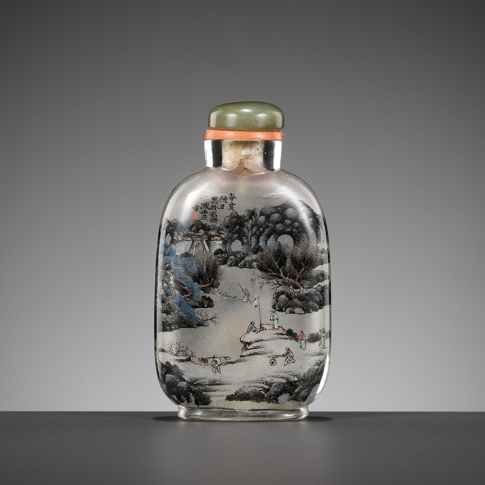 AN INSIDE-PAINTED GLASS SNUFF BOTTLE BY CHEN ZHONGSAN, DATED 1911