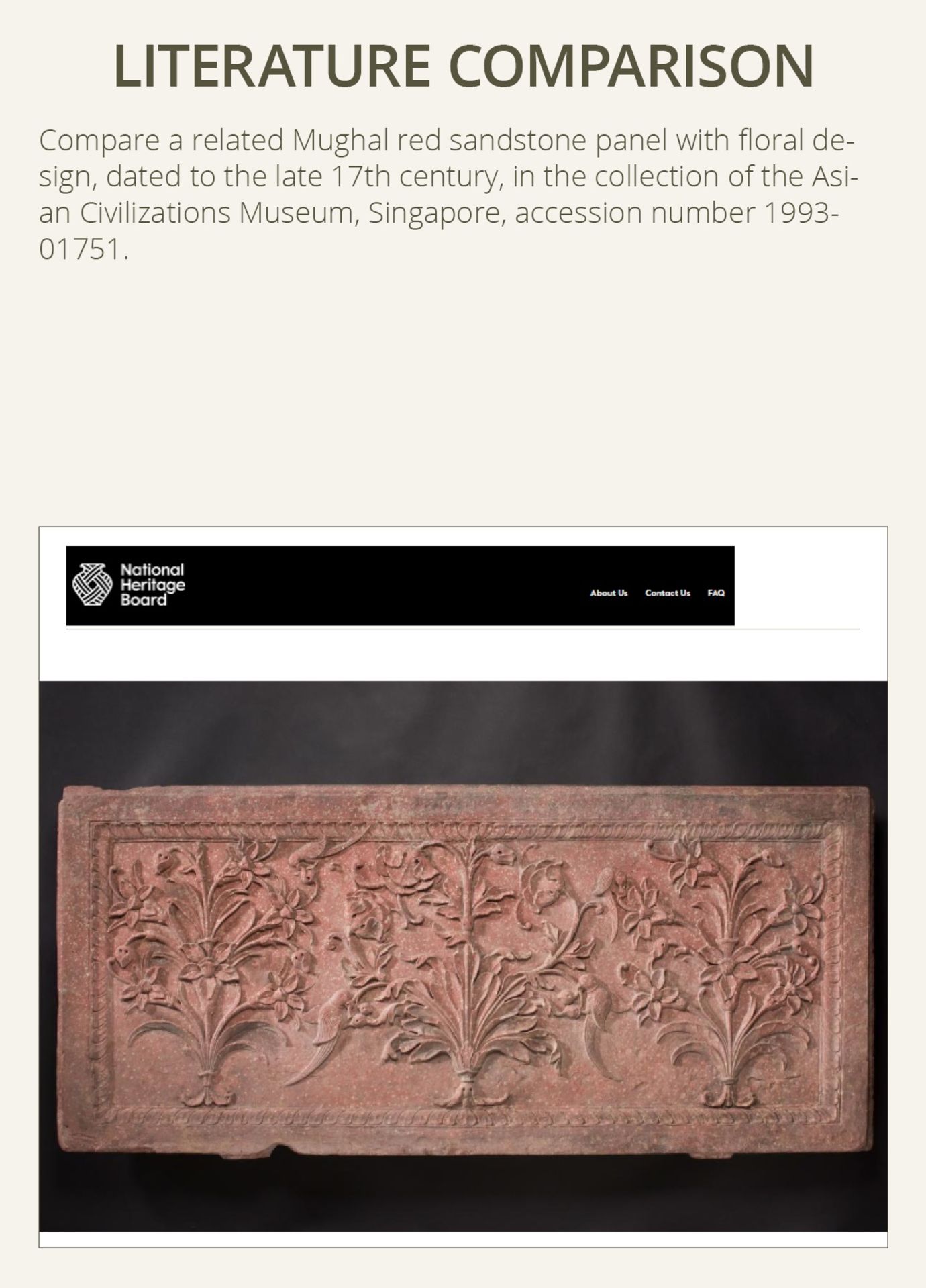 A MUGHAL PINK SANDSTONE CHINI KANA PANEL WITH PEACOCKS - Bild 5 aus 9