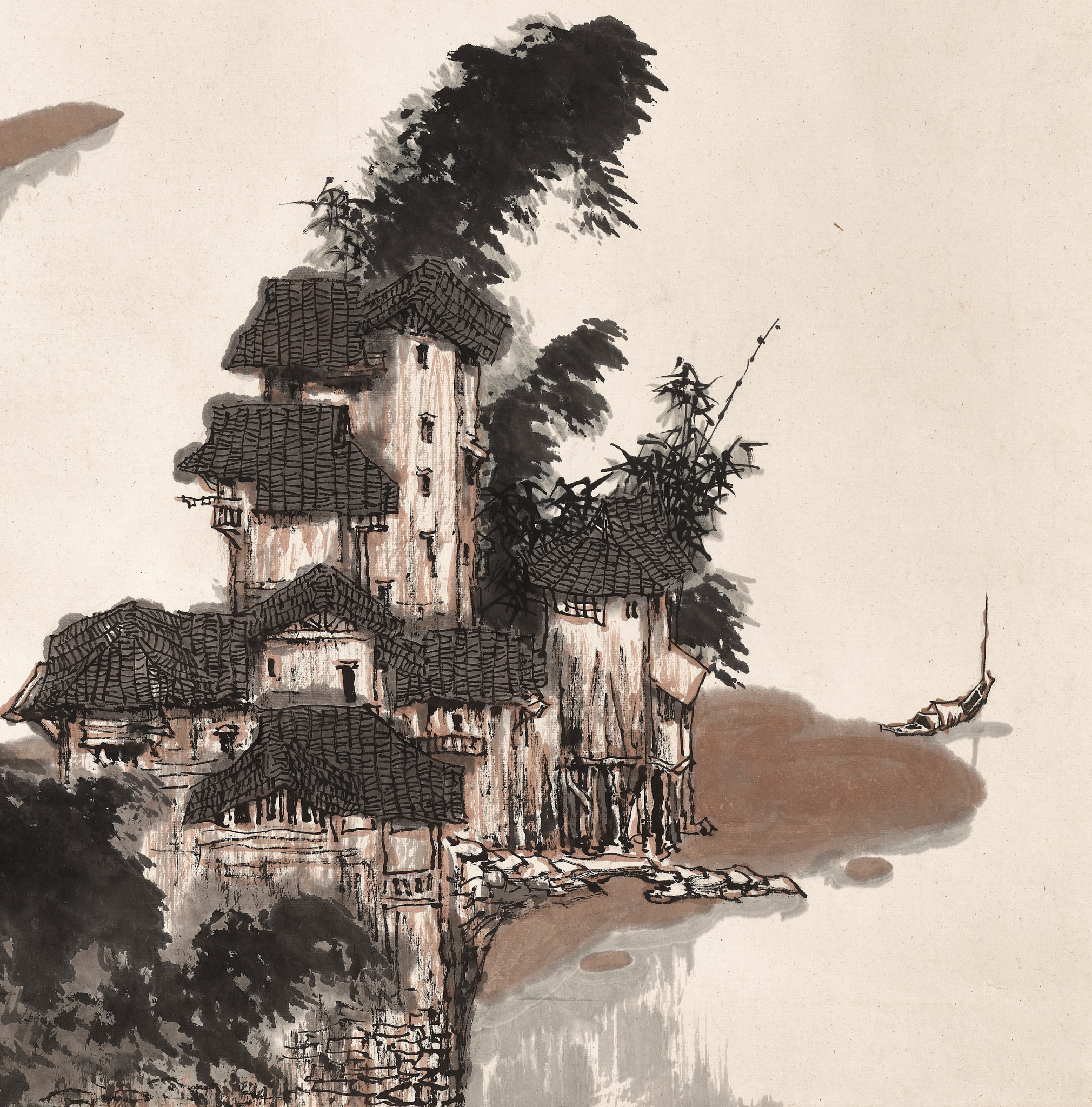 WATER AND RIVER LANDSCAPE', BY WANG WEIBAO (B. 1942), DATED 1981 - Image 2 of 15