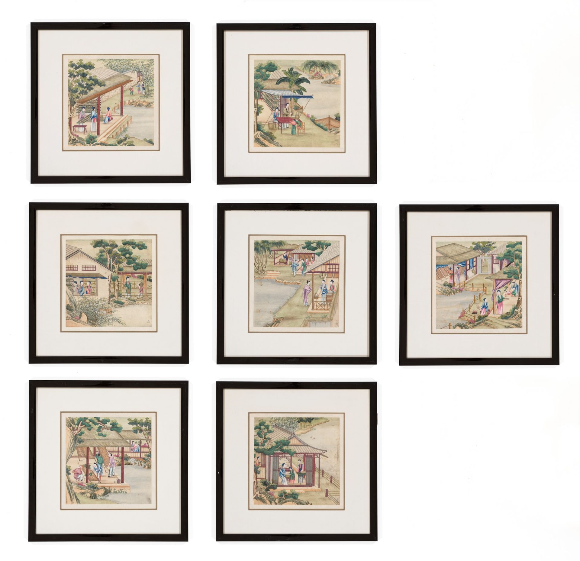 SEVEN 'SILK PRODUCTION' PAINTINGS, AFTER JIAO BINGZHEN (FL. 1689-1726), QING DYNASTY - Image 20 of 21