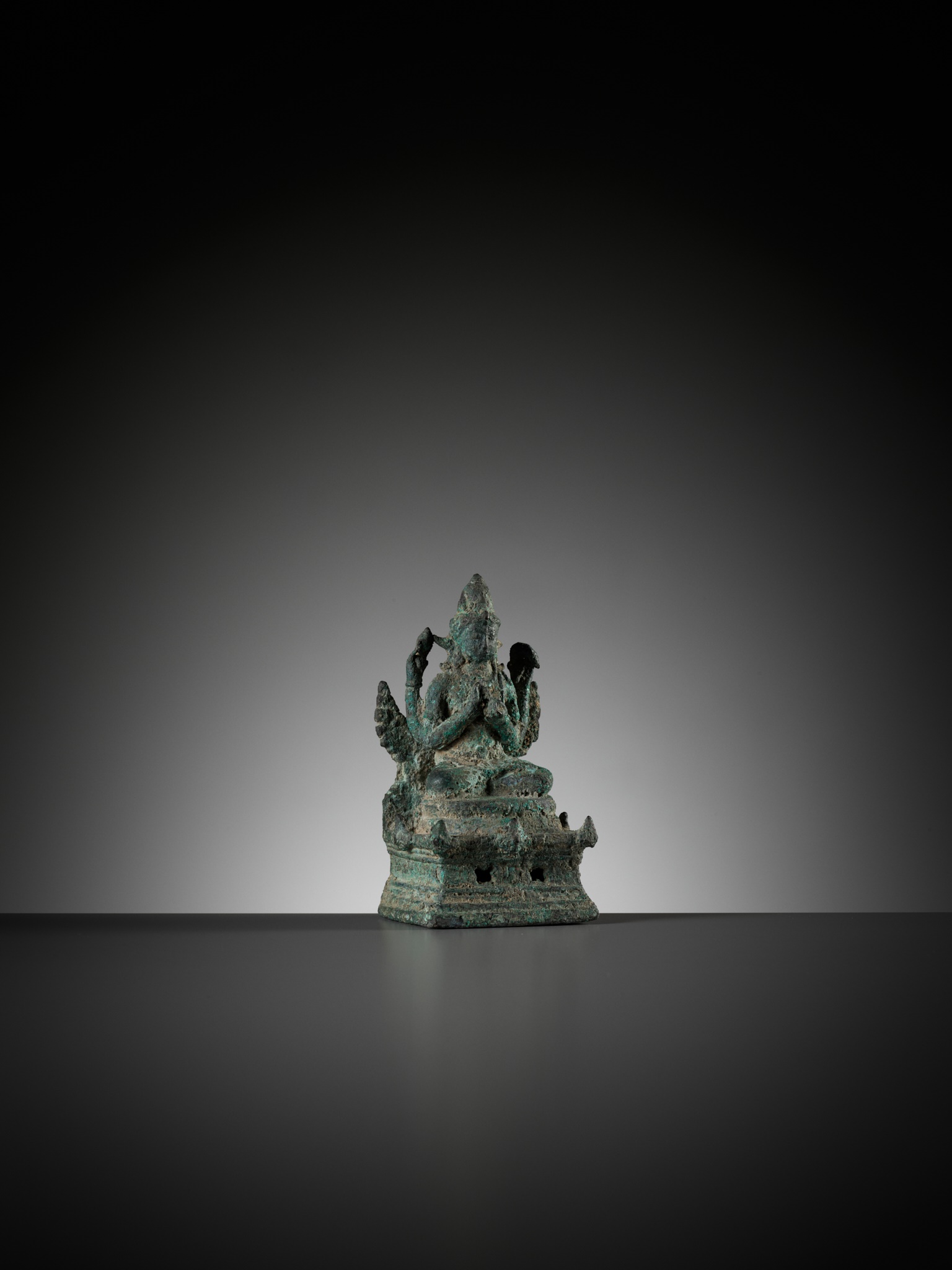 A BRONZE FIGURE OF AVALOKITESHVARA SADAKSARI, JAVA - Image 11 of 12