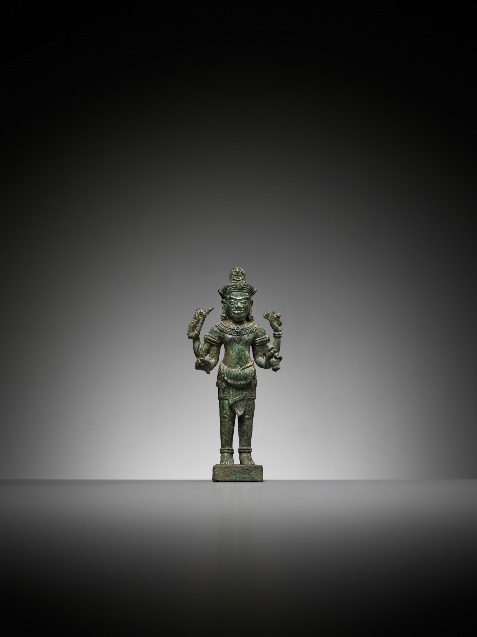 A KHMER BRONZE FIGURE OF AVALOKITESHVARA, ANGKOR PERIOD - Image 6 of 13