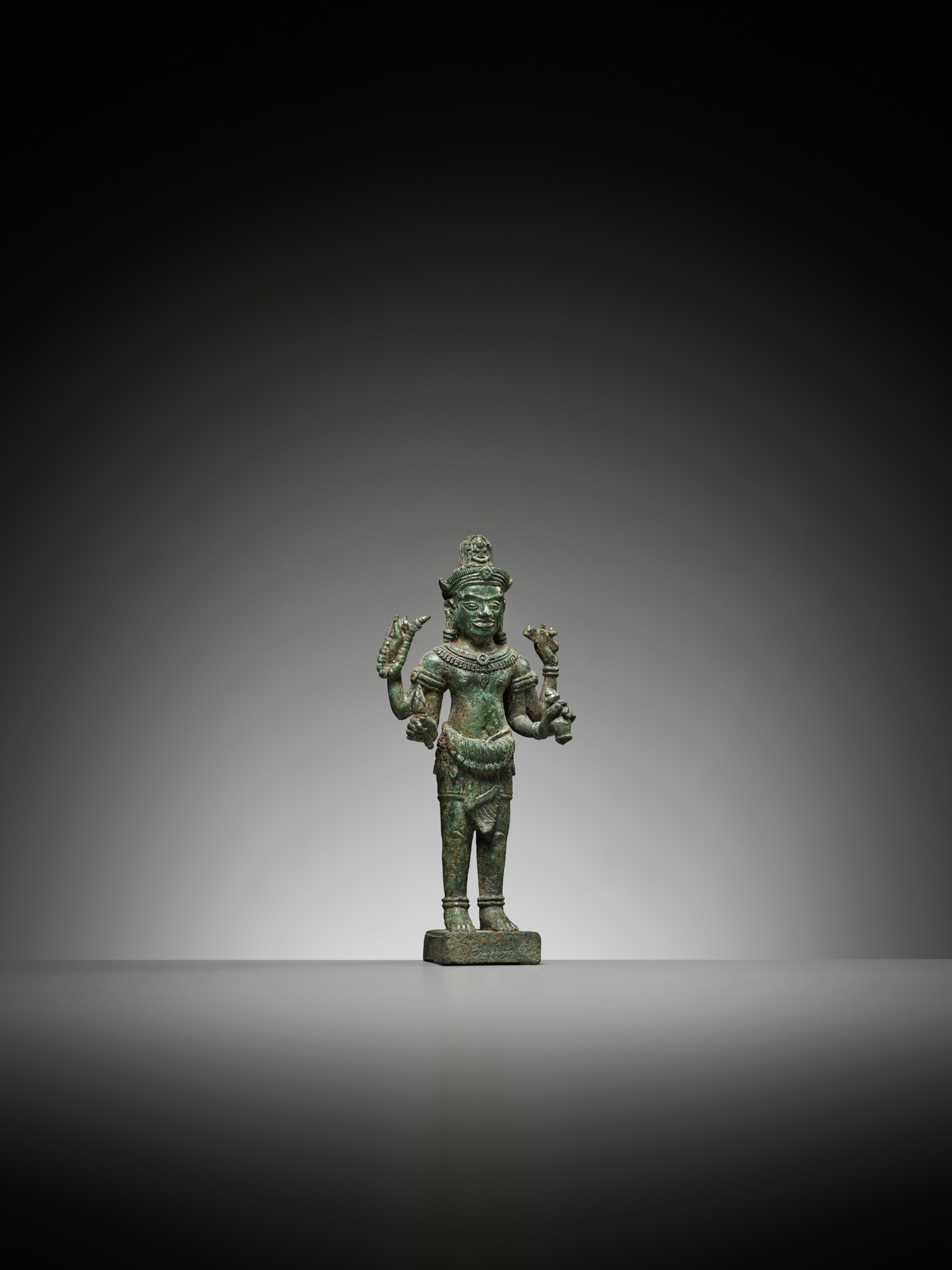 A KHMER BRONZE FIGURE OF AVALOKITESHVARA, ANGKOR PERIOD - Image 12 of 13