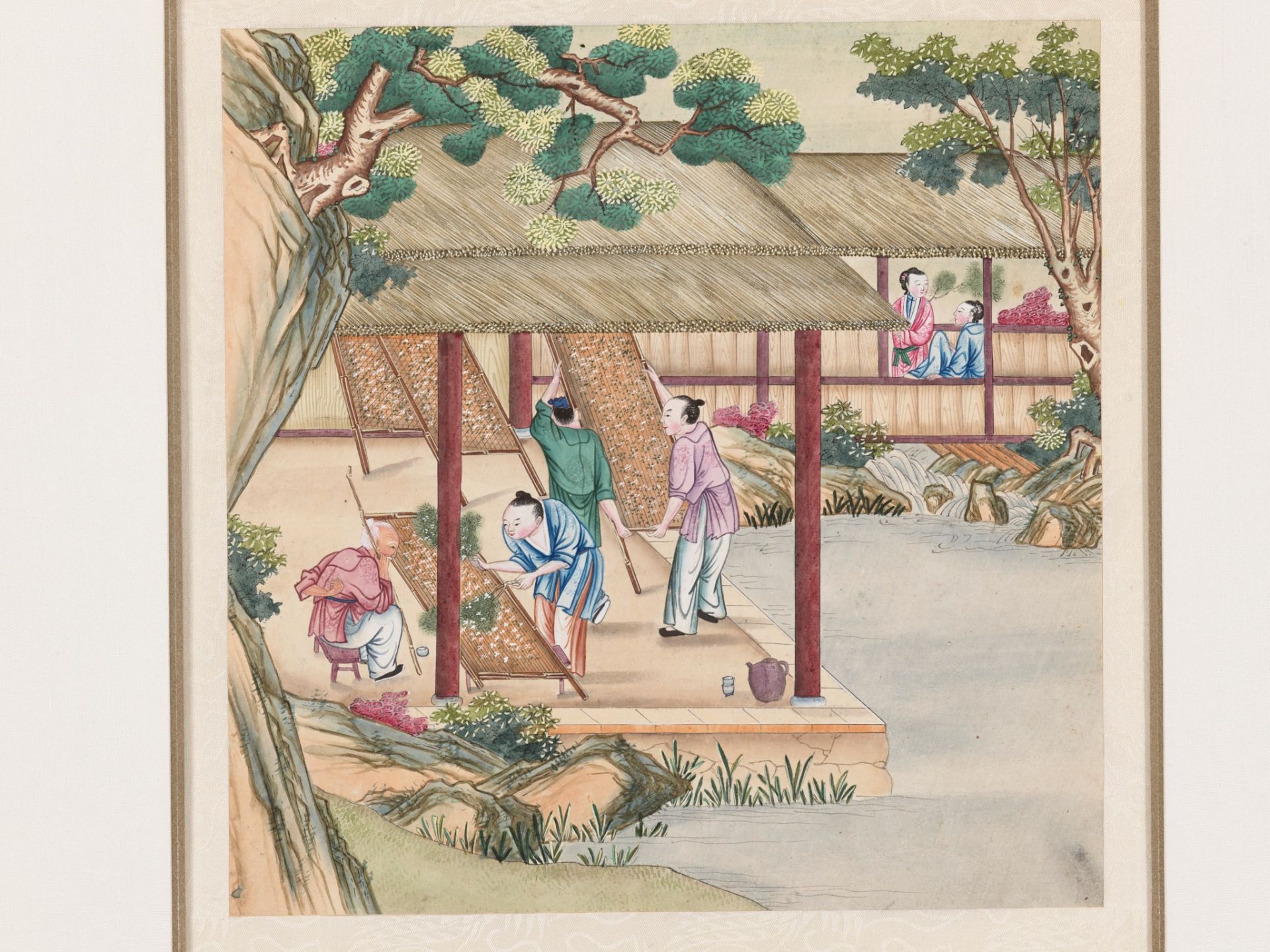 SEVEN 'SILK PRODUCTION' PAINTINGS, AFTER JIAO BINGZHEN (FL. 1689-1726), QING DYNASTY - Image 3 of 21