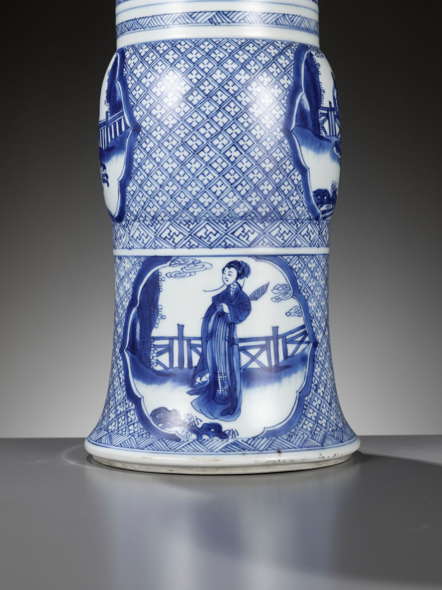 A RARE BLUE AND WHITE 'EIGHT IMMORTALS' BEAKER VASE, GU, KANGXI PERIOD - Image 19 of 19