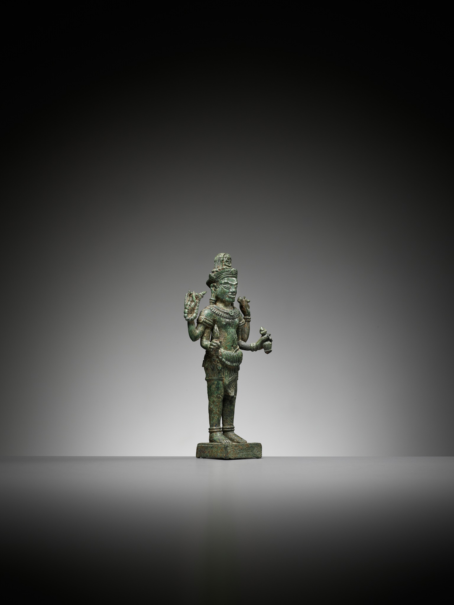 A KHMER BRONZE FIGURE OF AVALOKITESHVARA, ANGKOR PERIOD - Image 11 of 13