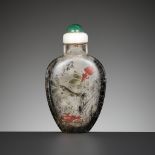 AN INSIDE-PAINTED HAIR CRYSTAL 'FISH' SNUFF BOTTLE, BY YE ZHONGSAN, DATED 1916