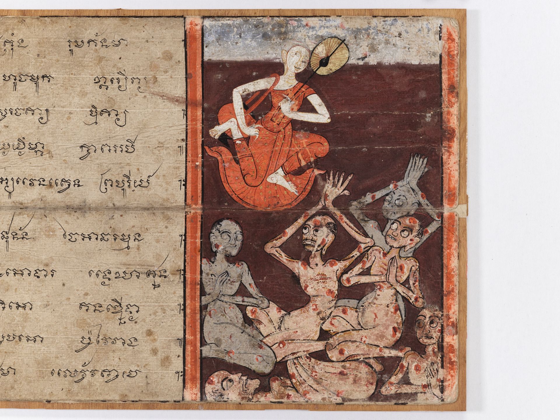 TWO ILLUSTRATED 'PHRA MALAI' MANUSCRIPT LEAVES, 19TH CENTURY - Image 2 of 10