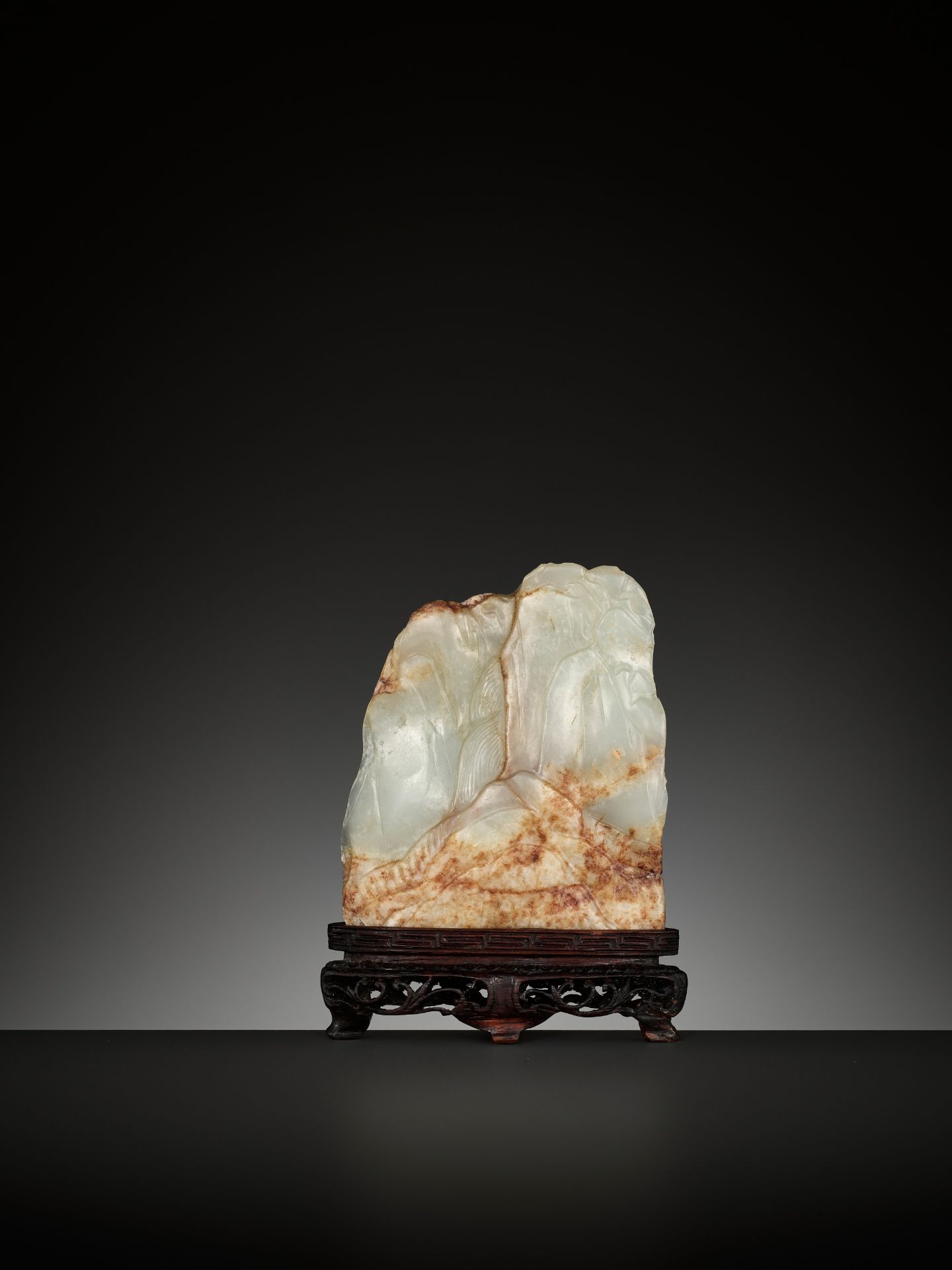 A CELADON AND RUSSET JADE MINIATURE MOUNTAIN, QING DYNASTY - Image 2 of 10