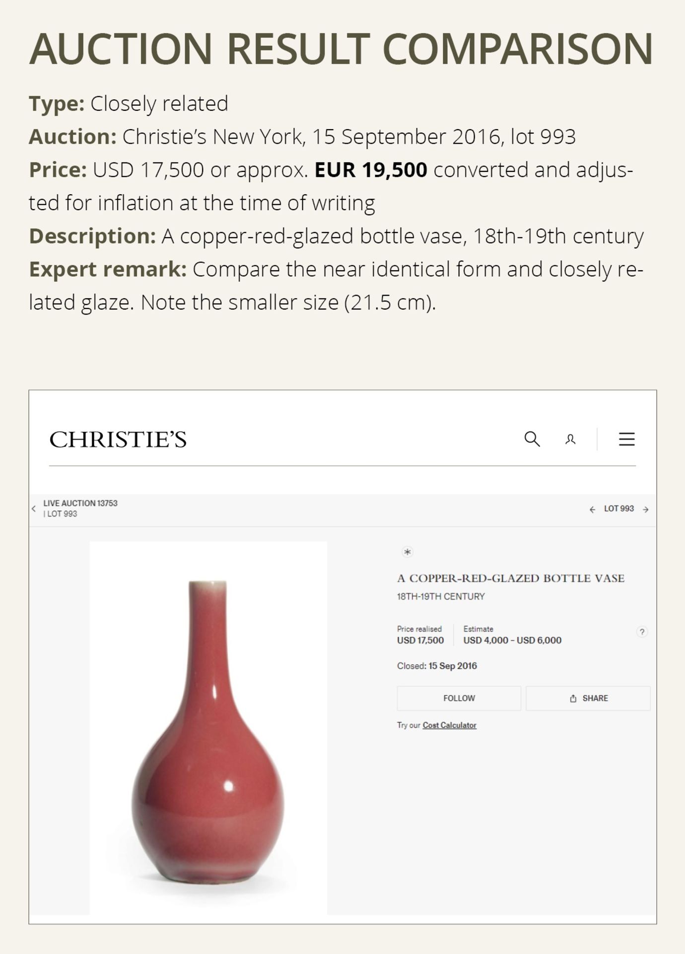 A COPPER-RED GLAZED VASE, DAN PING, 18TH CENTURY - Bild 4 aus 8