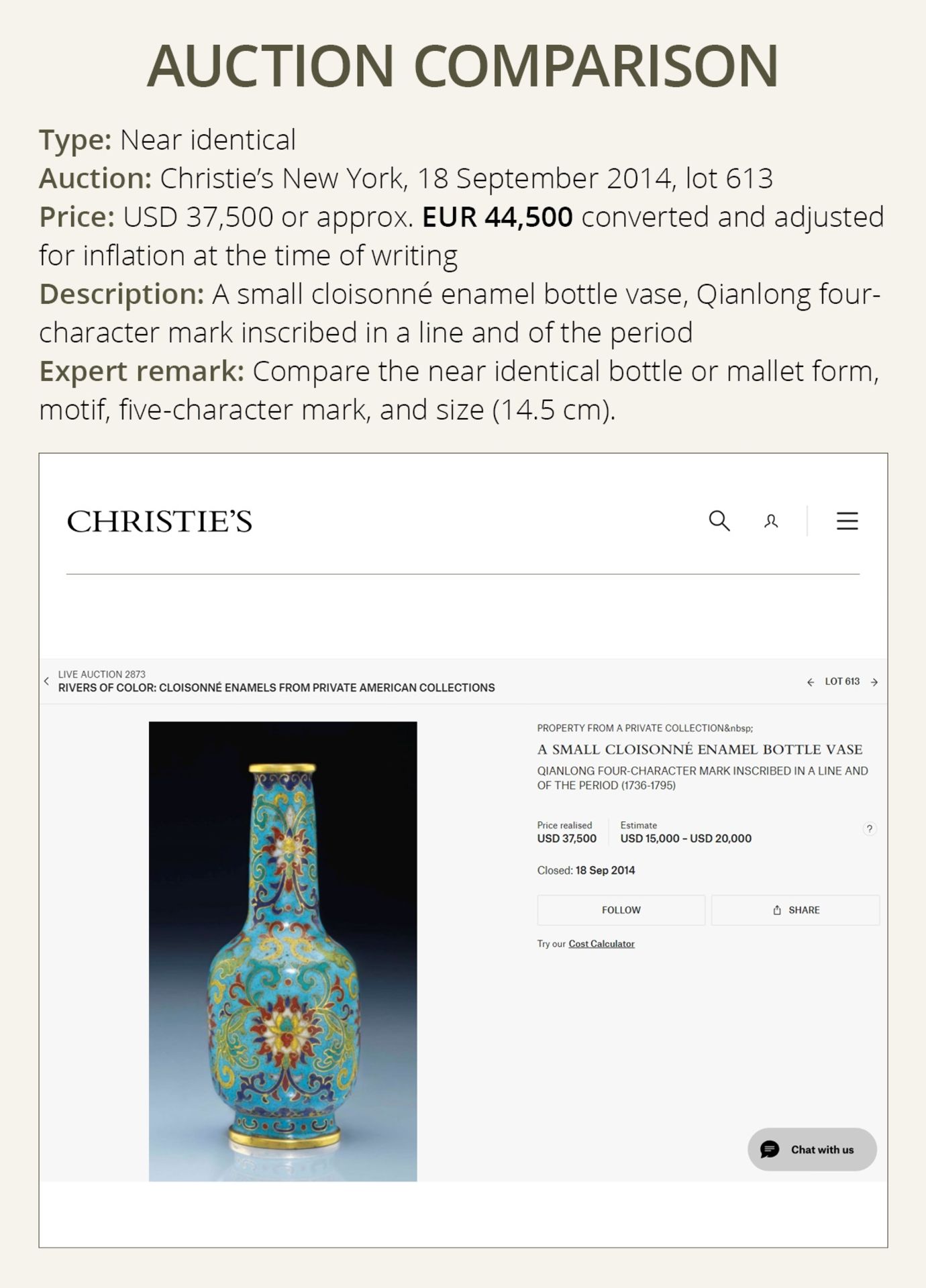 A CLOISONNE ENAMEL MALLET VASE, QIANLONG FIVE-CHARACTER MARK AND OF THE PERIOD - Image 4 of 14