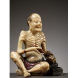 A SOAPSTONE FIGURE OF VIJRAPUTRA, MID-QING DYNASTY