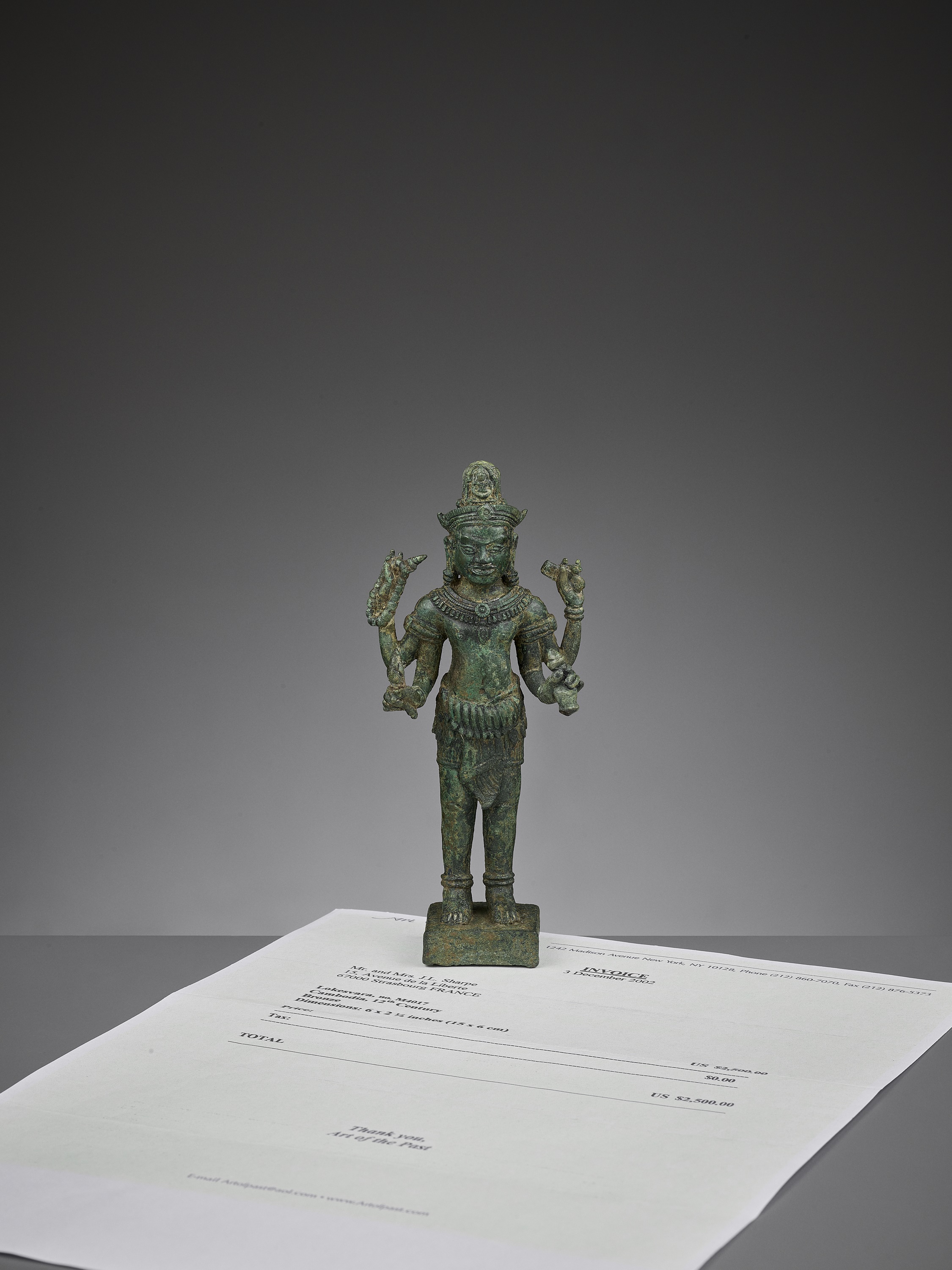 A KHMER BRONZE FIGURE OF AVALOKITESHVARA, ANGKOR PERIOD - Image 2 of 13