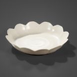 AN EXTREMELY RARE DINGYAO PETAL-LOBED DISH, SONG DYNASTY