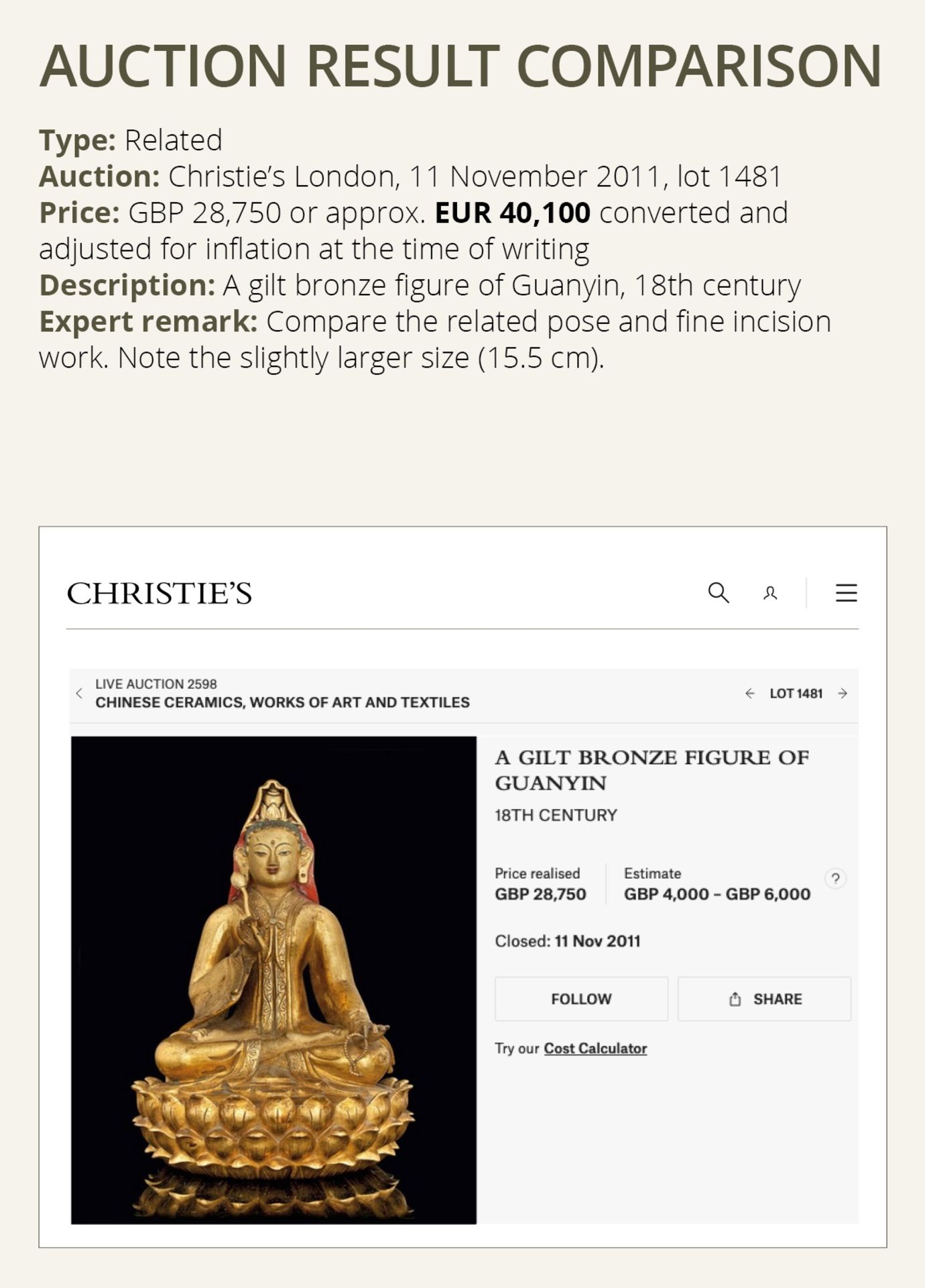 A GILT COPPER ALLOY FIGURE OF GUANYIN, 18TH CENTURY - Bild 5 aus 11