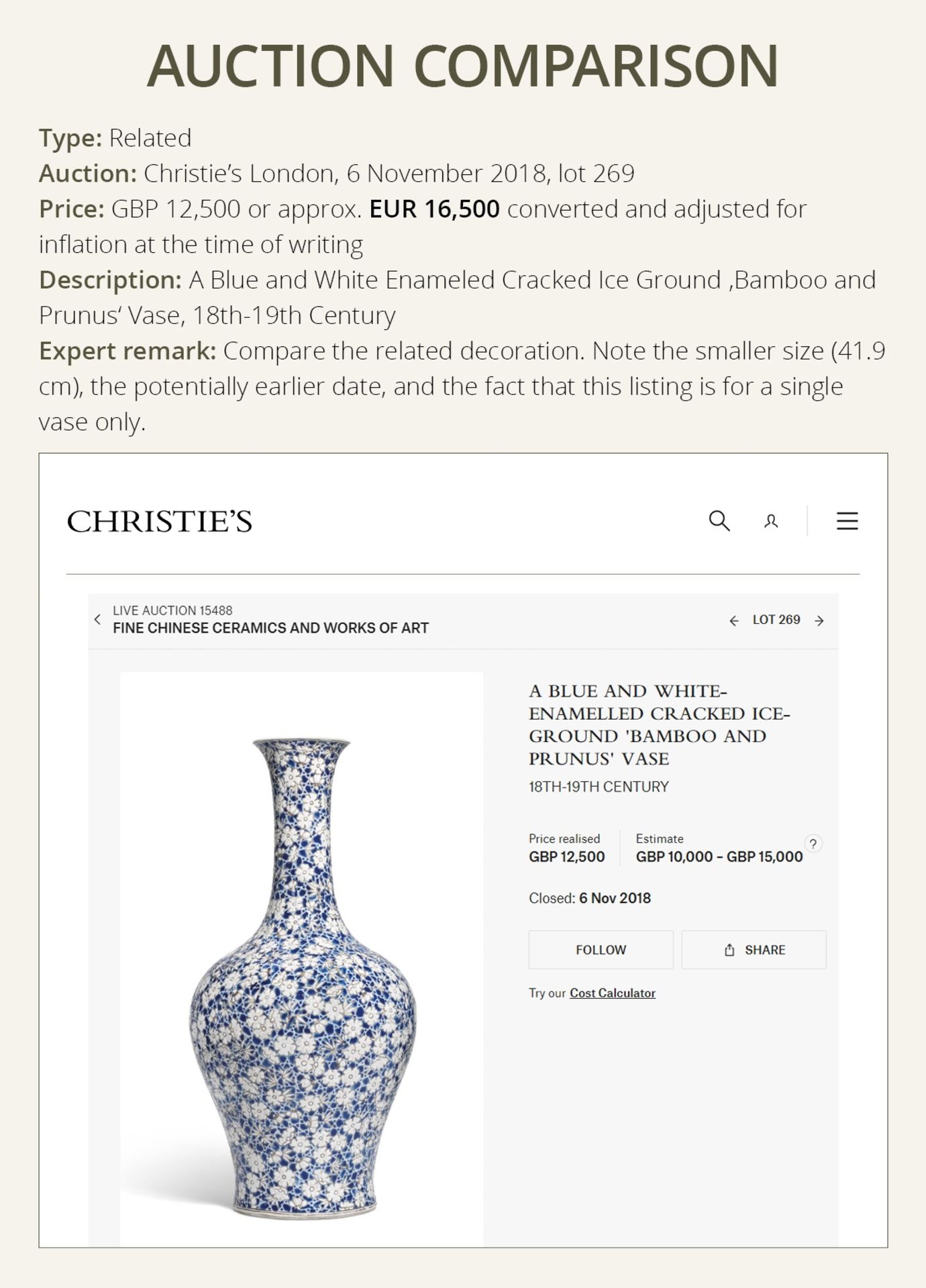 A PAIR OF BLUE AND WHITE 'ICE CRACK AND PRUNUS' BOTTLE VASES, 19TH CENTURY - Bild 4 aus 14