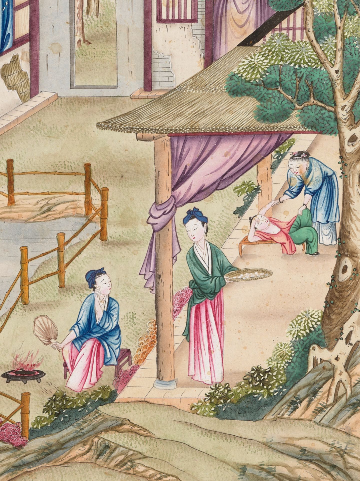 SEVEN 'SILK PRODUCTION' PAINTINGS, AFTER JIAO BINGZHEN (FL. 1689-1726), QING DYNASTY - Image 19 of 21