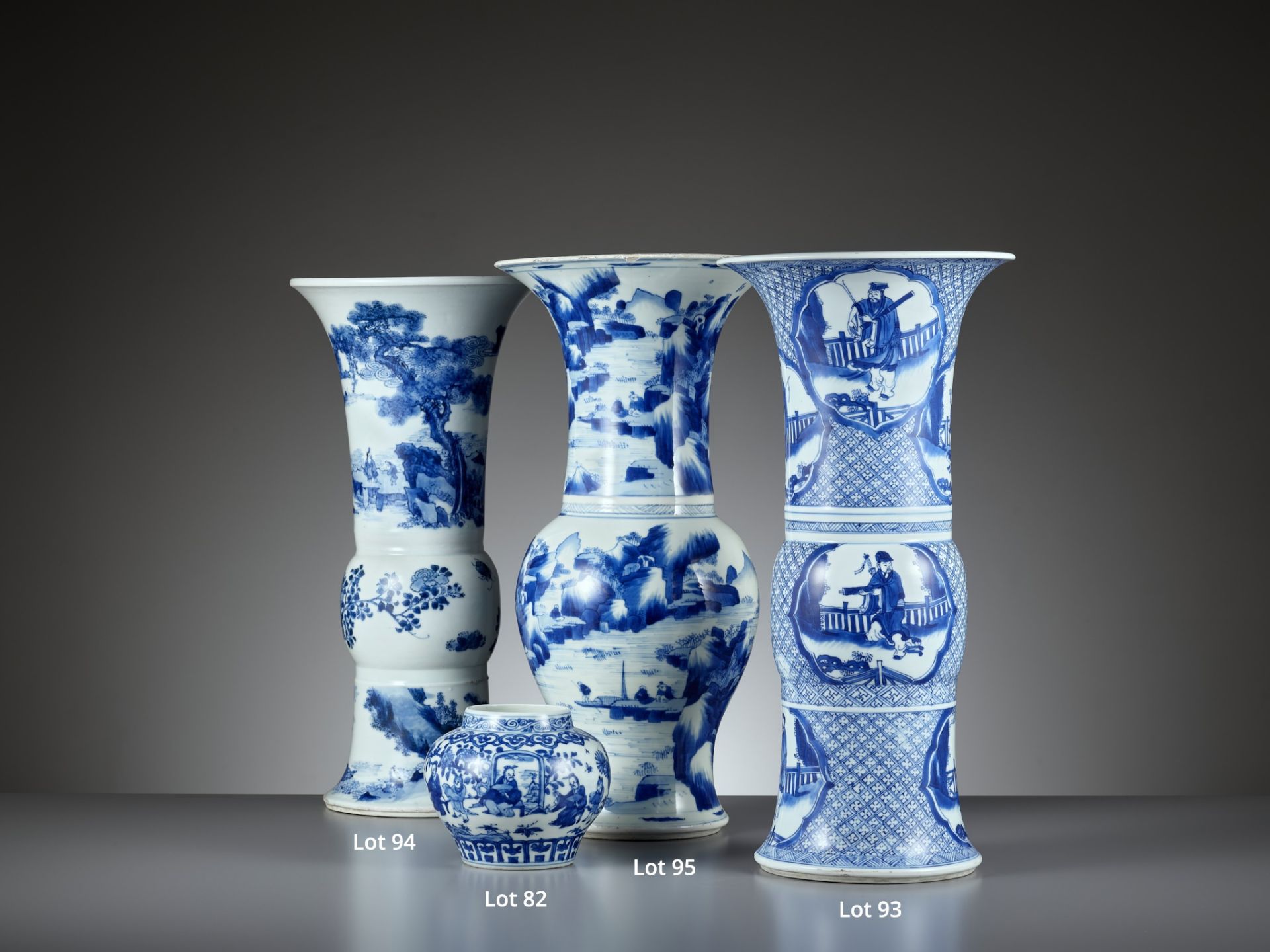 A RARE BLUE AND WHITE 'EIGHT IMMORTALS' BEAKER VASE, GU, KANGXI PERIOD - Image 9 of 19