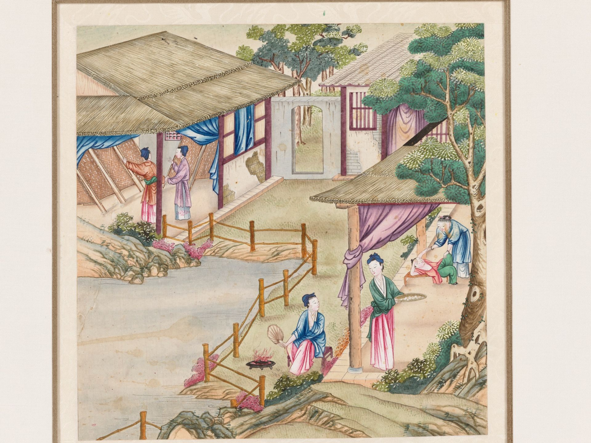 SEVEN 'SILK PRODUCTION' PAINTINGS, AFTER JIAO BINGZHEN (FL. 1689-1726), QING DYNASTY - Image 21 of 21