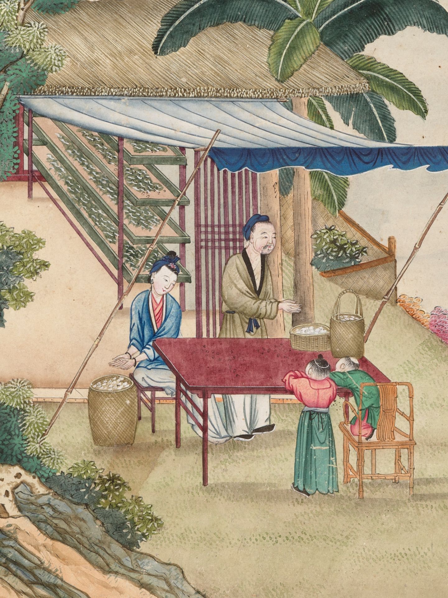 SEVEN 'SILK PRODUCTION' PAINTINGS, AFTER JIAO BINGZHEN (FL. 1689-1726), QING DYNASTY - Image 16 of 21