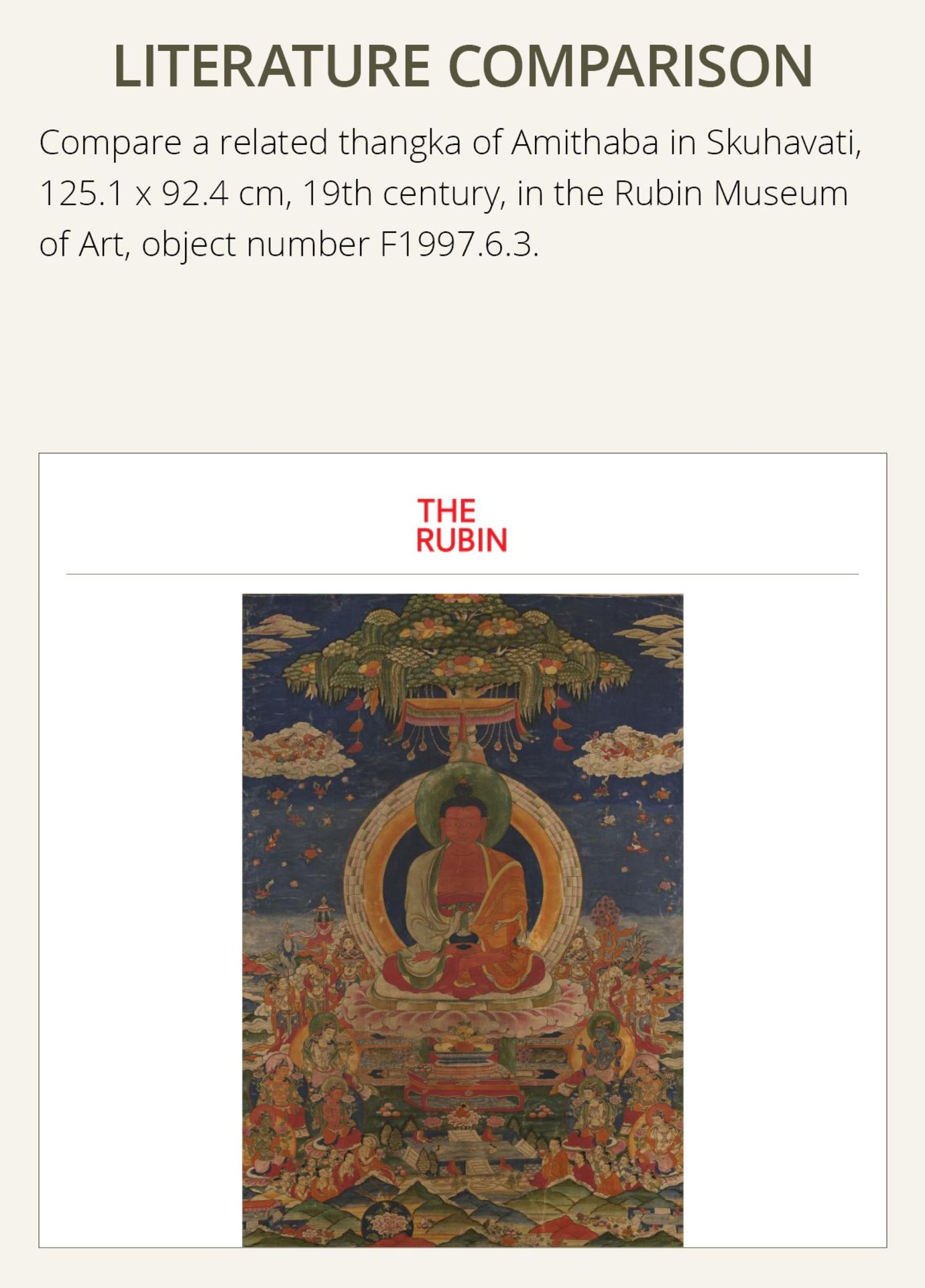 A THANGKA OF AMITHABA IN SUKHAVATI HEAVEN, TIBET, LATE 18TH - 19TH CENTURY - Bild 9 aus 16