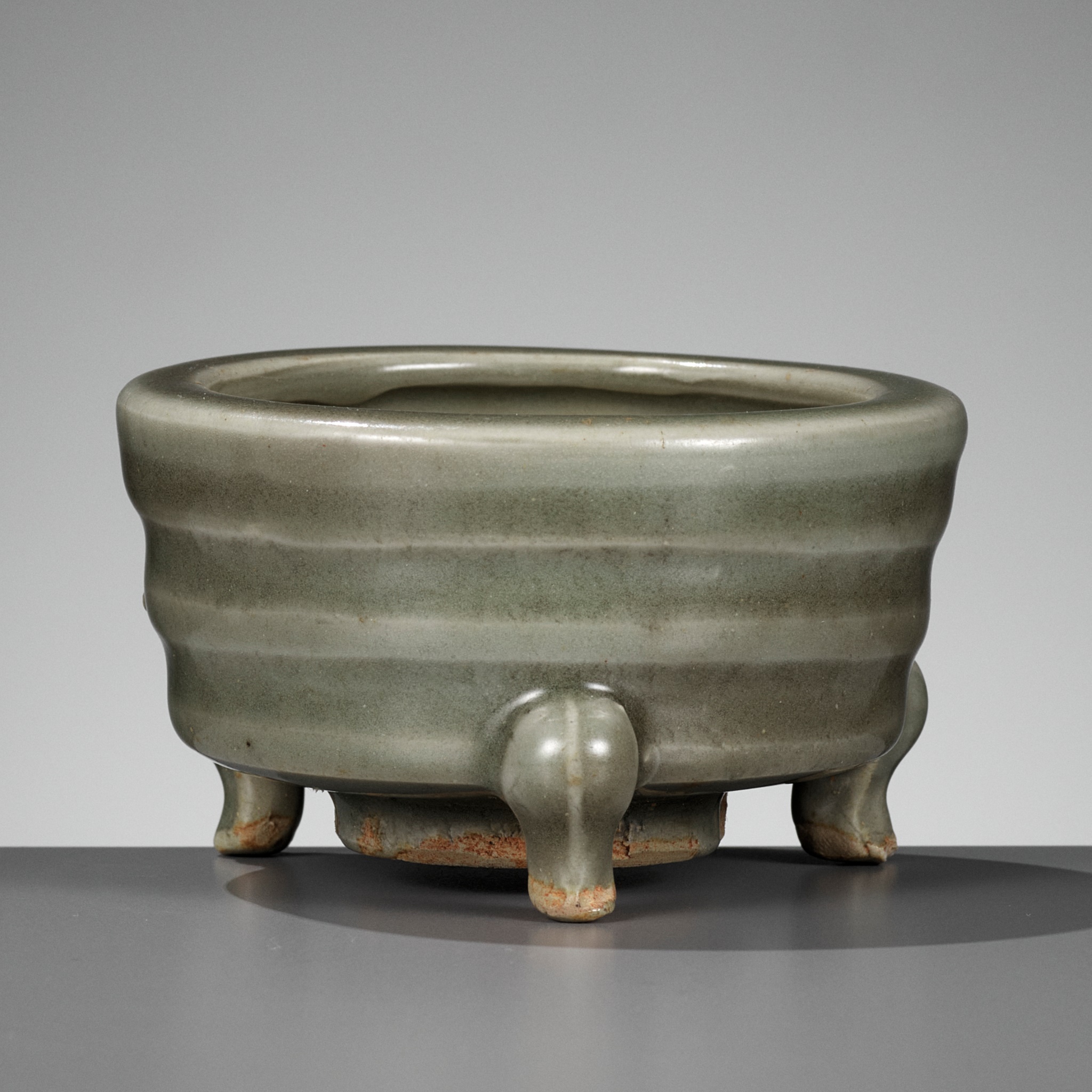 A SMALL LONGQUAN CELADON TRIPOD CENSER, LIAN, SONG DYNASTY