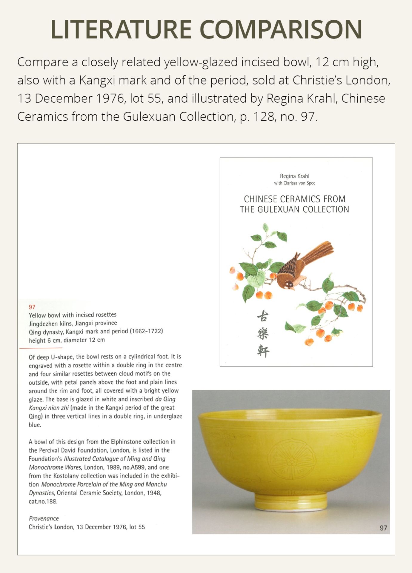 AN EXCEEDINGLY RARE PAIR OF INCISED YELLOW-GLAZED 'FLORAL MEDALLION' BOWLS, KANGXI MARKS AND PERIOD - Image 8 of 26