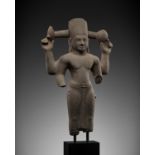 A STONE FIGURE OF VISHNU, PRE-ANGKOR PERIOD, PHNOM DA STYLE