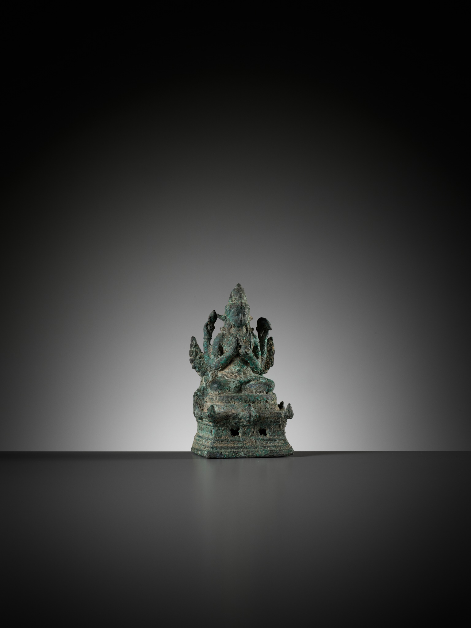 A BRONZE FIGURE OF AVALOKITESHVARA SADAKSARI, JAVA - Image 2 of 12