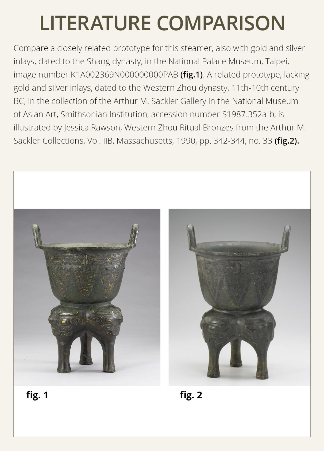 A GOLD AND SILVER-INLAID BRONZE ARCHAISTIC STEAMER, SONG TO MING DYNASTY - Image 10 of 24