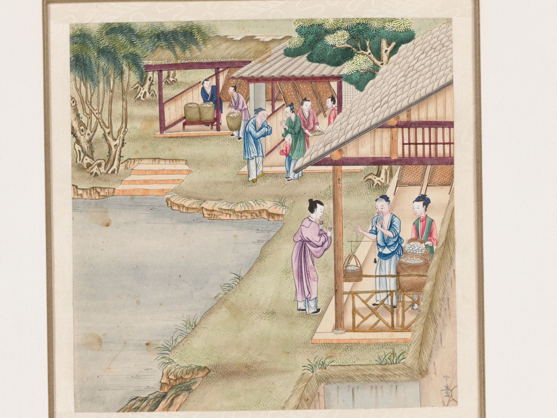 SEVEN 'SILK PRODUCTION' PAINTINGS, AFTER JIAO BINGZHEN (FL. 1689-1726), QING DYNASTY - Image 13 of 21