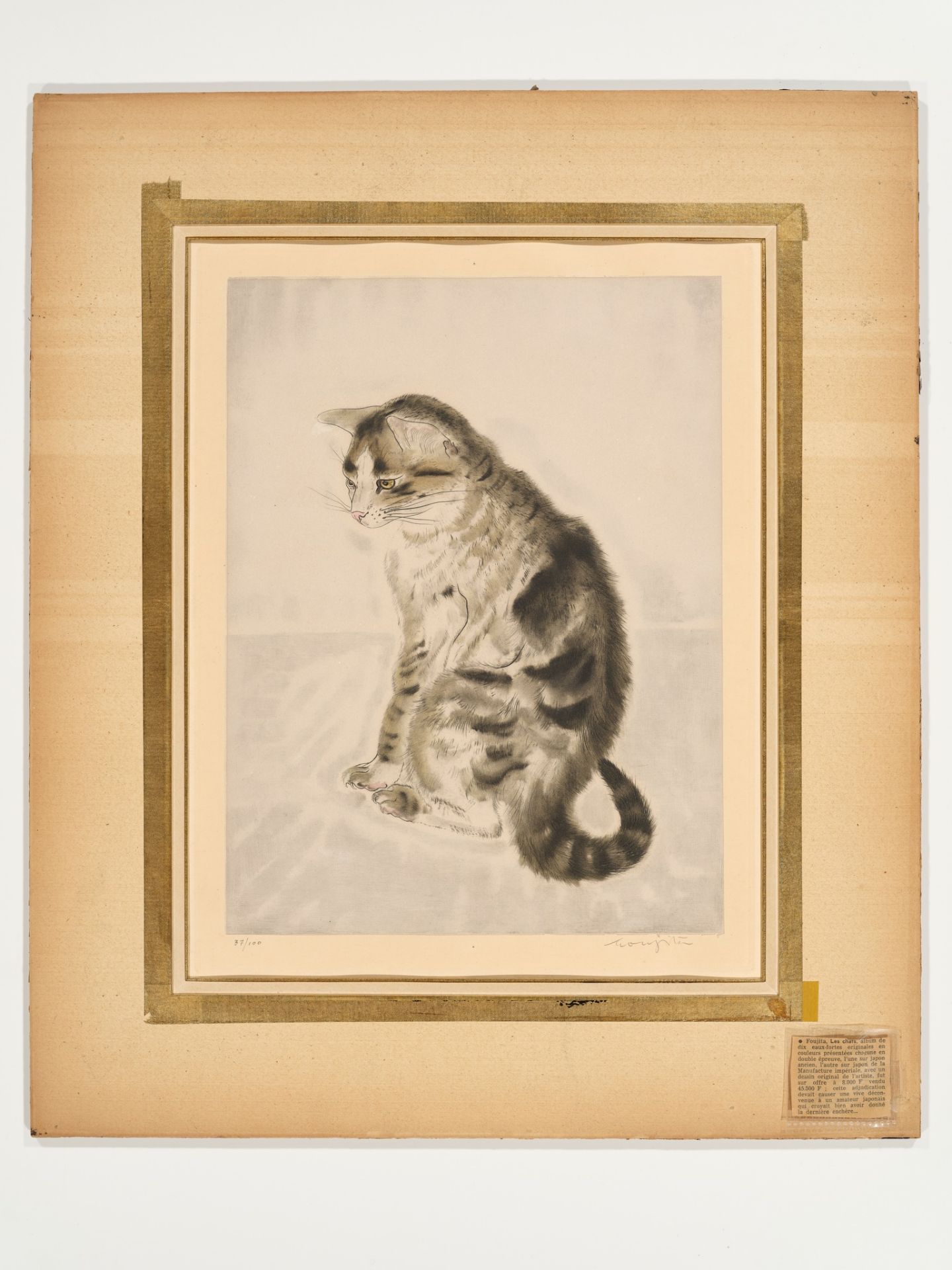 LEONARD TSUGUHARU FOUJITA (1886-1968), SEATED CAT, FROM LES CHATS - Bild 3 aus 8