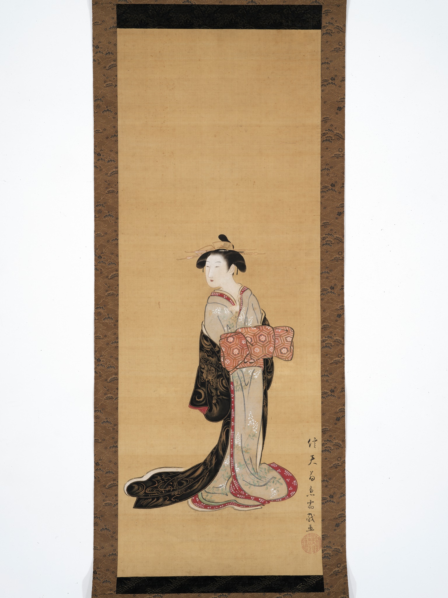TSUKIOKA SETTEI: A KAKEMONO OF A COURTESAN - Image 2 of 7